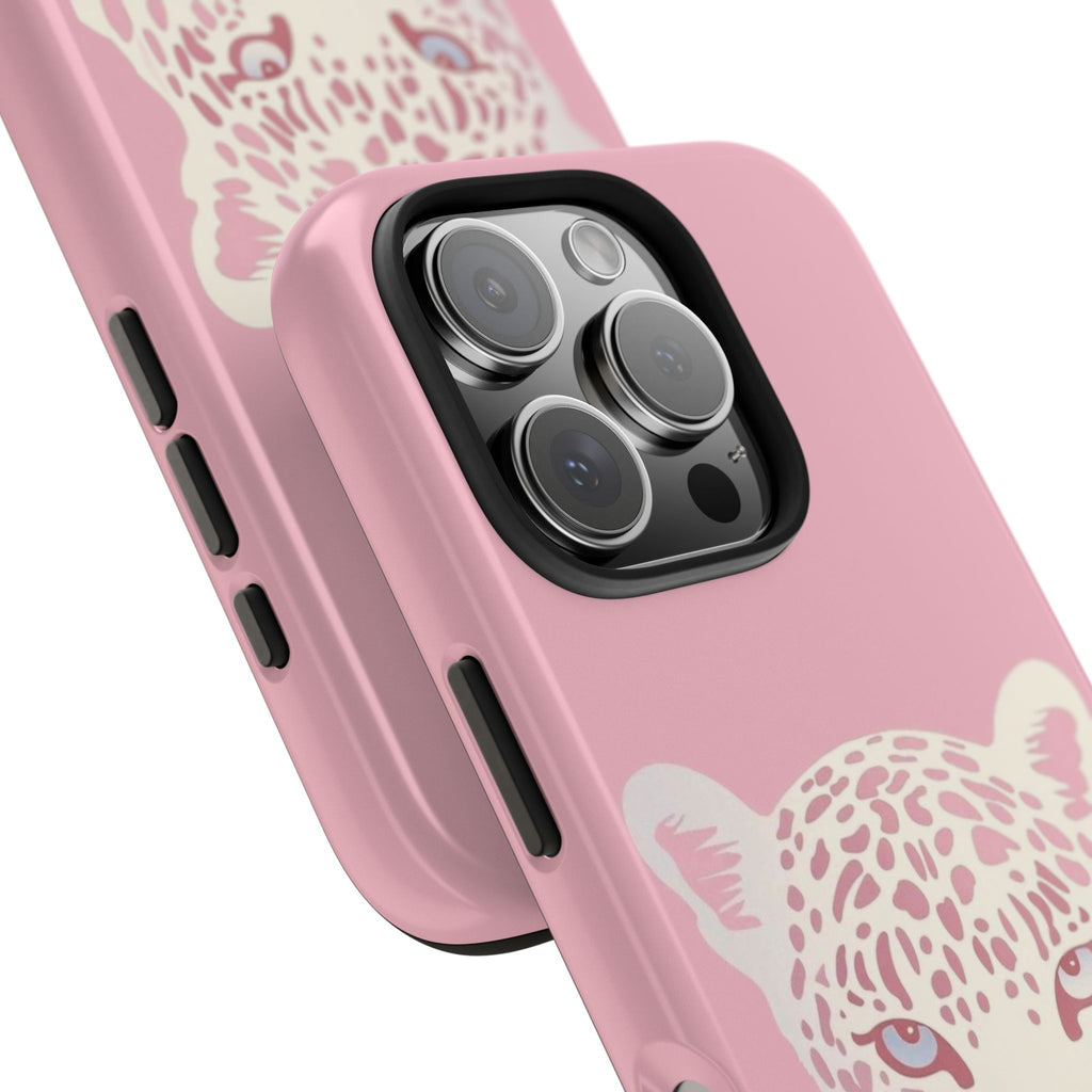 Tough Phone Case — Pink Leopard Face Protective Phone Cover