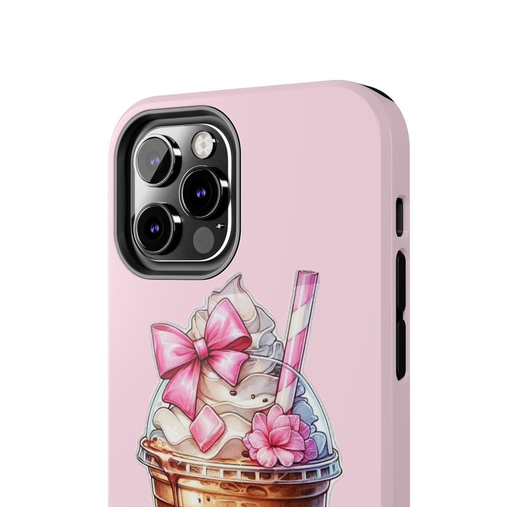 Cute Pink Coffee Phone Case — Kawaii Latte Tough Phone Case
