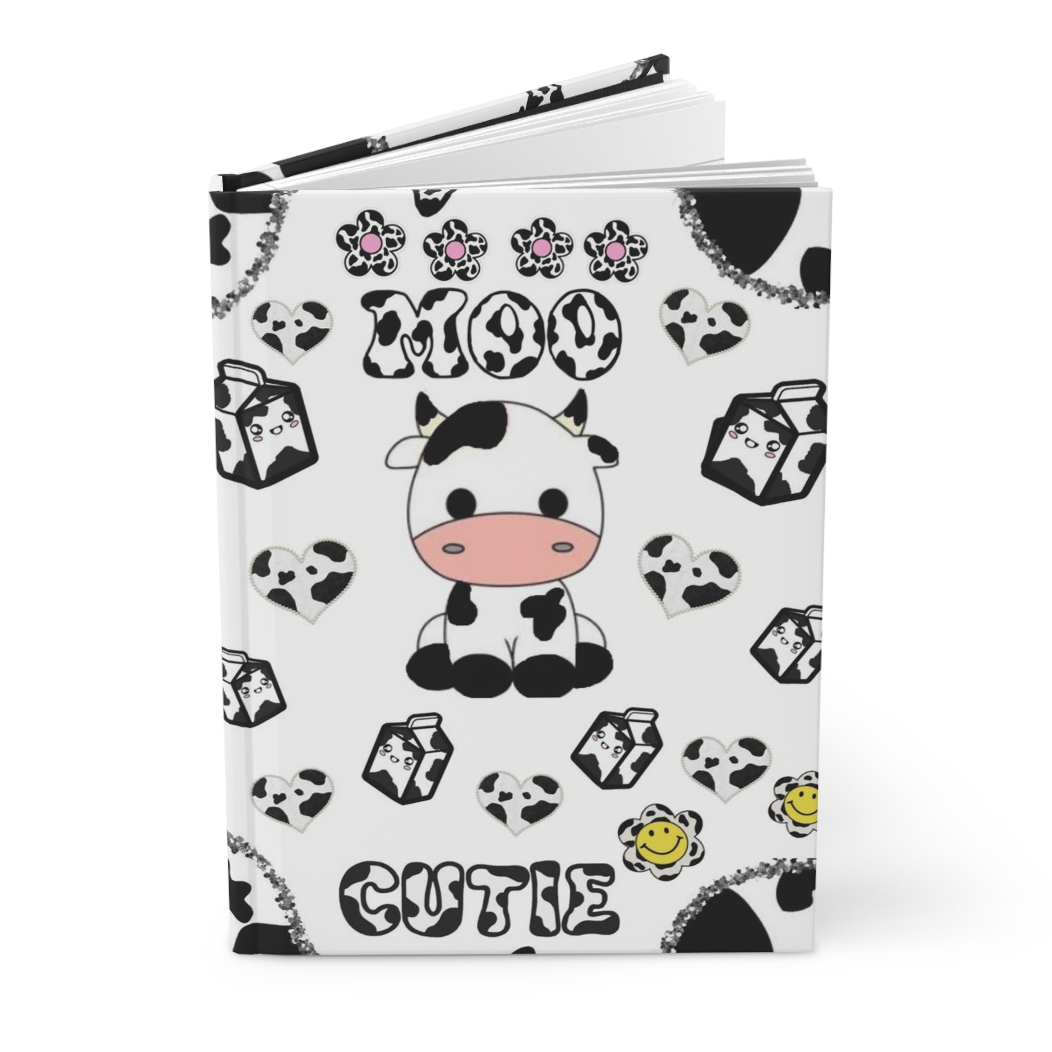 Cute Cow Pattern Hardcover Journal | Moo Cutie Notebook