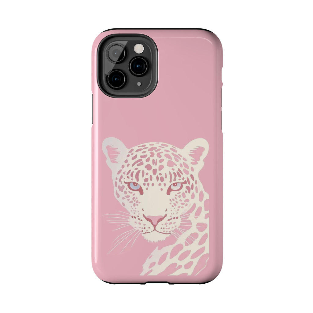 Tough Phone Case — Pink Leopard Face Protective Phone Cover
