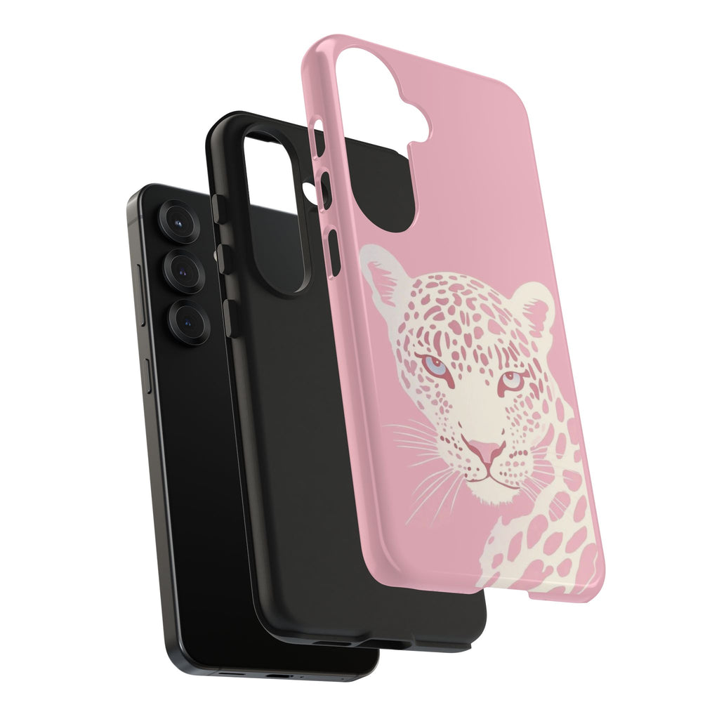 Tough Phone Case — Pink Leopard Face Protective Phone Cover