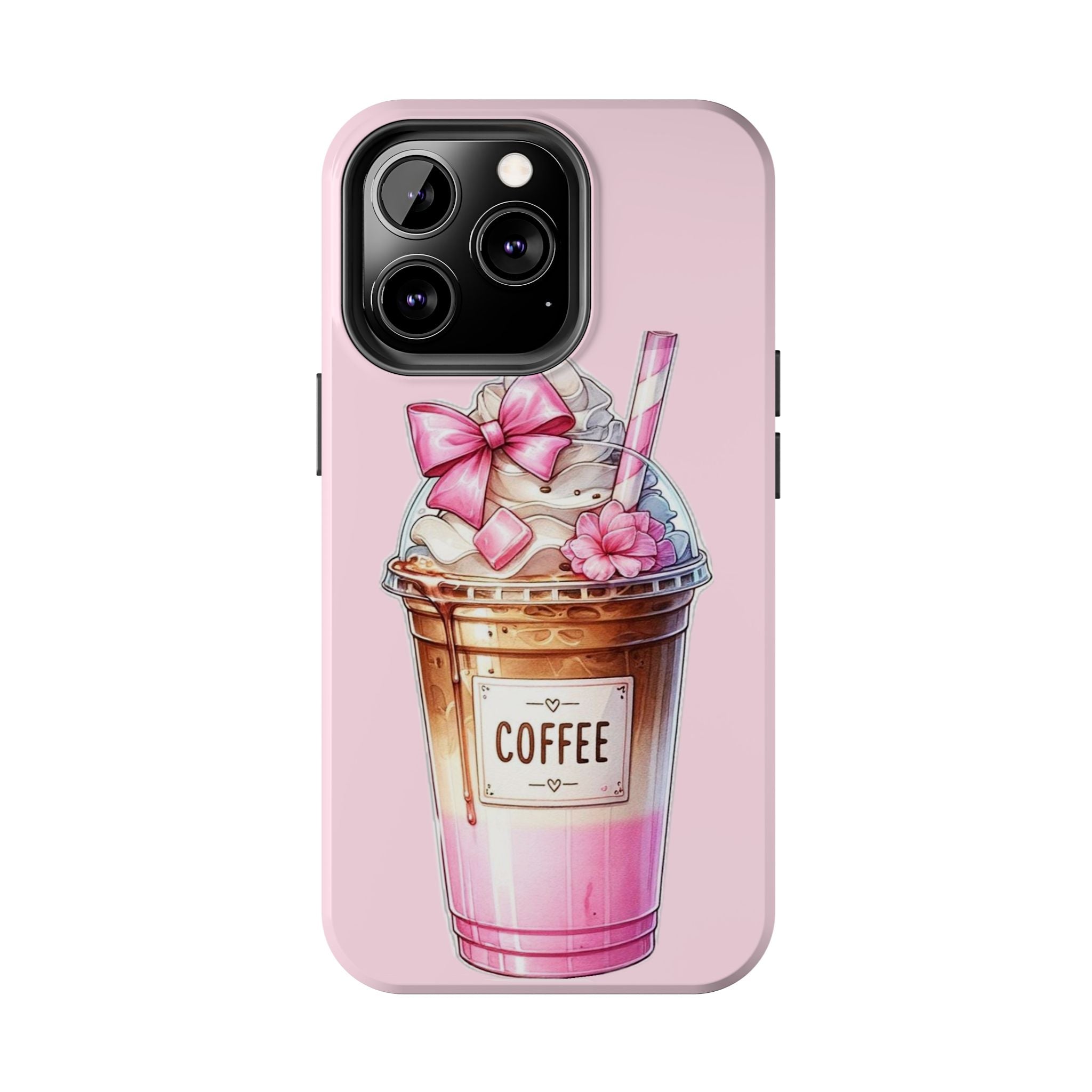 Cute Pink Coffee Phone Case — Kawaii Latte Tough Phone Case