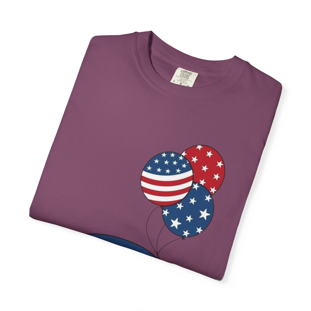 Patriotic Gnome with Balloons T-Shirt | Happy 4th of July USA Design