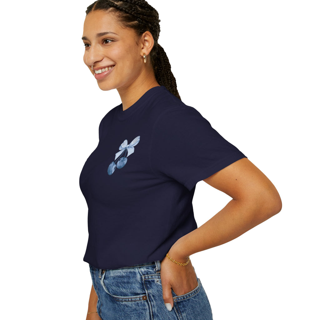 Blue Watercolor Cherries T-Shirt