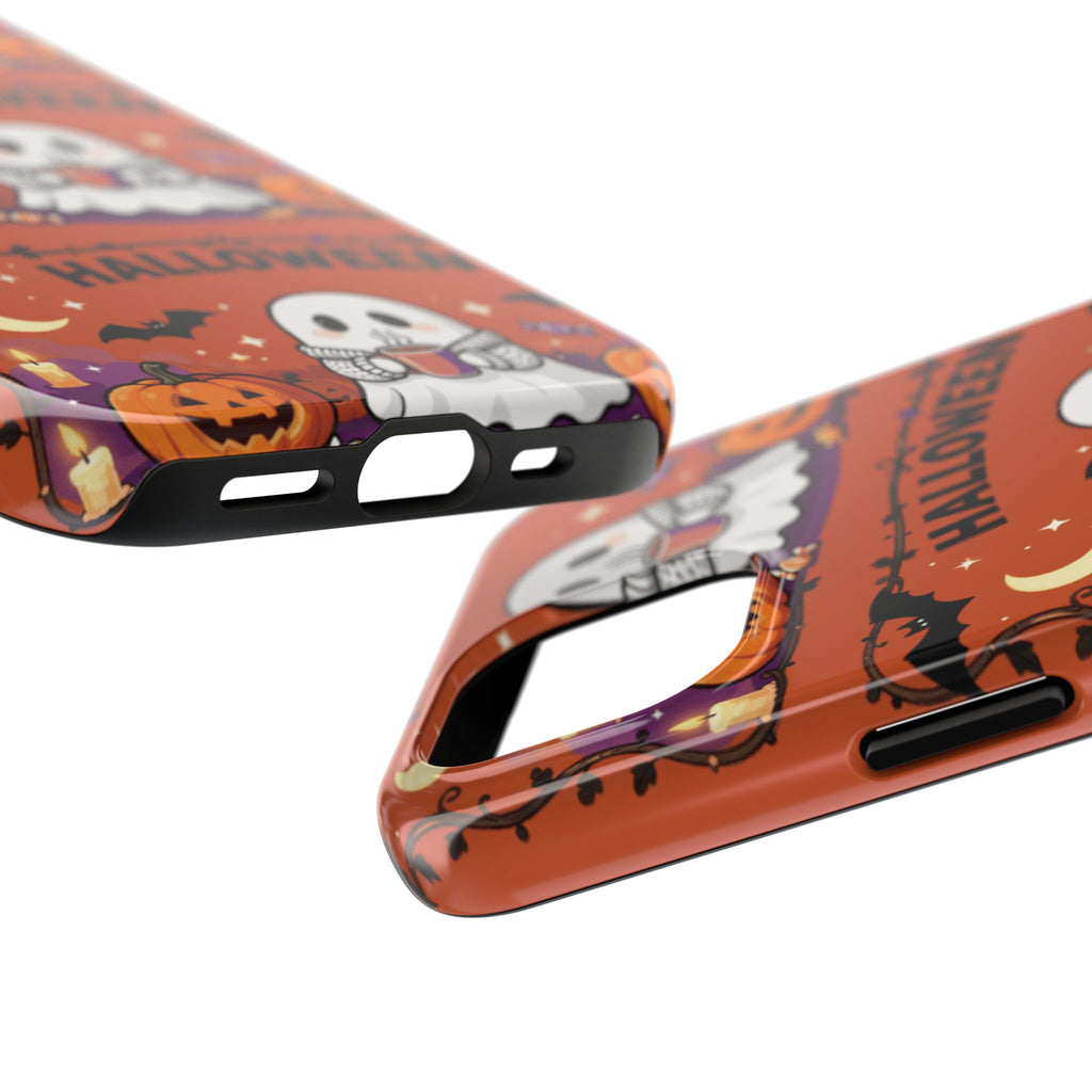 Halloween Ghost Pattern Tough Phone Case — Cute Pumpkin & Candy Halloween Phone Cover