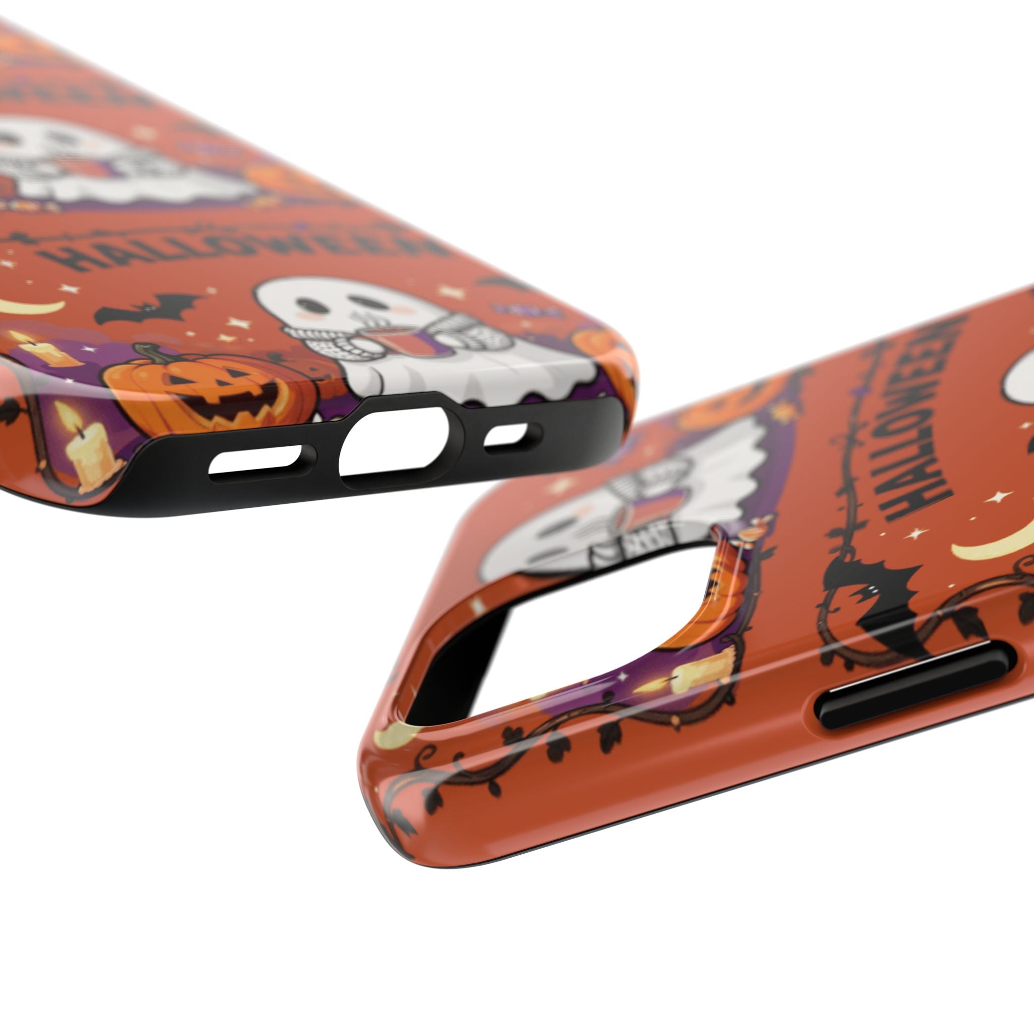 Halloween Ghost Pattern Tough Phone Case — Cute Pumpkin & Candy Halloween Phone Cover