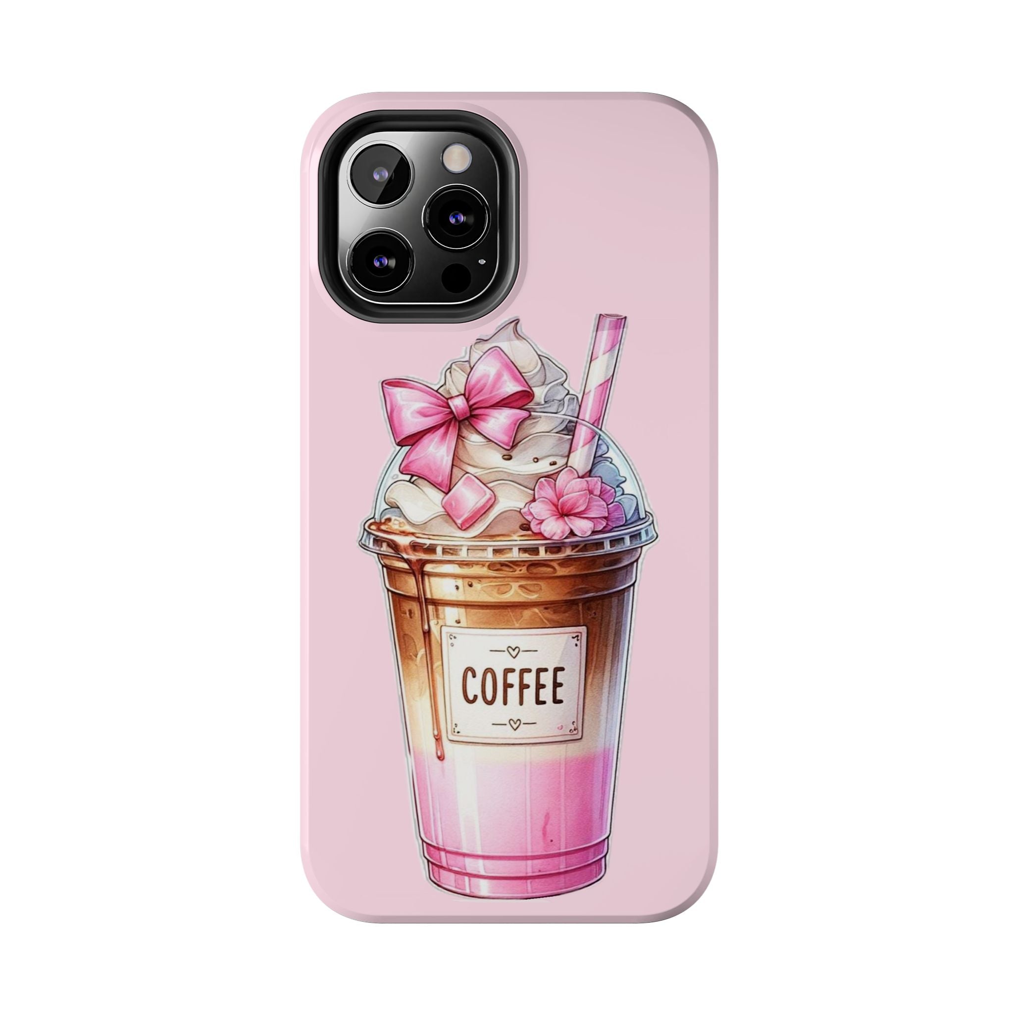 Cute Pink Coffee Phone Case — Kawaii Latte Tough Phone Case