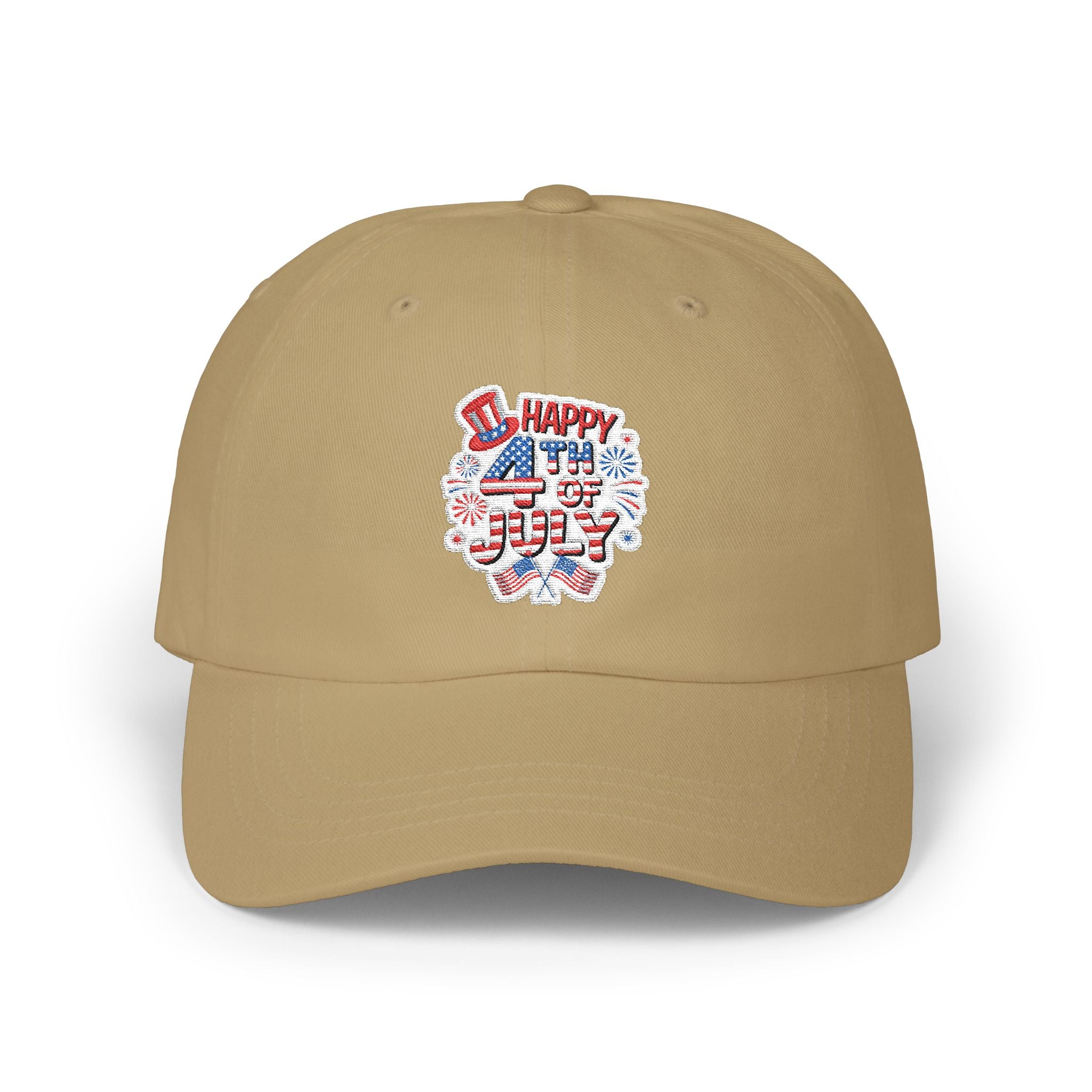 Patriotic 4th of July fireworks Dad Cap | American flag baseball hat