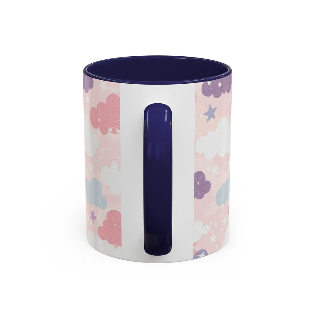 Pastel Cloud Pattern Coffee Mug | Cute Stars and Clouds Design