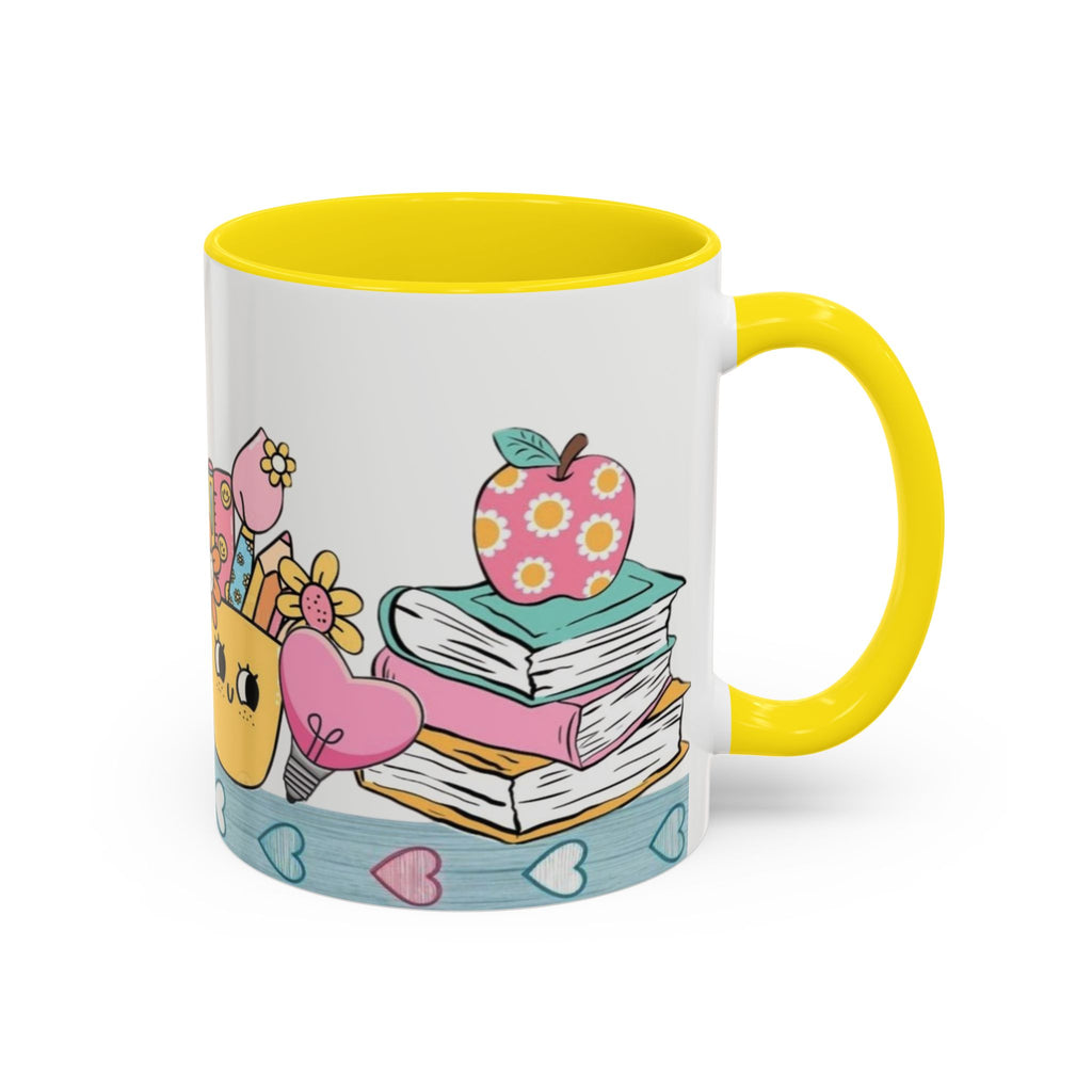 Cute Teacher Desk Accent Coffee Mug — Kawaii School Supplies Design