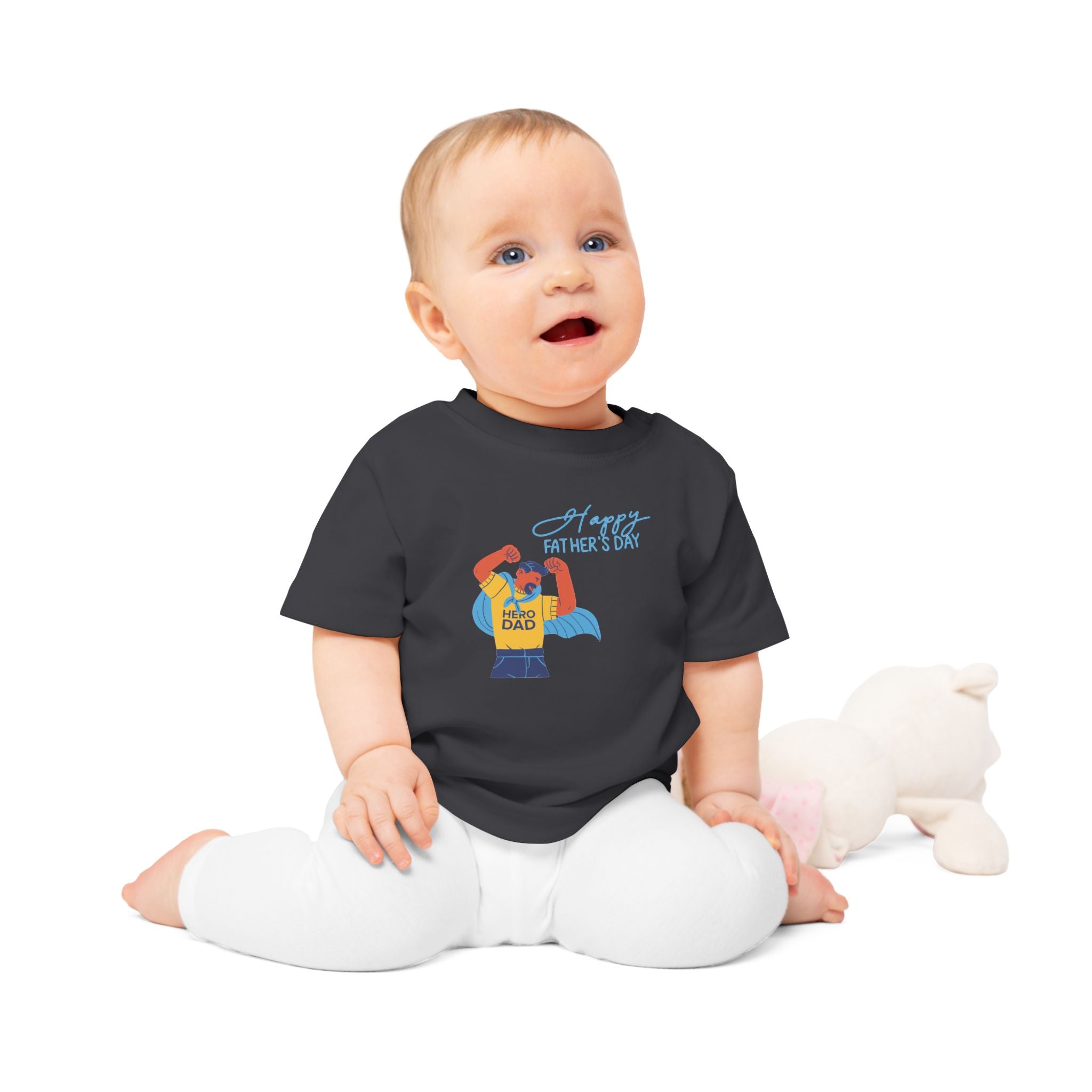 Happy Fathers Day Superhero Baby T Shirt