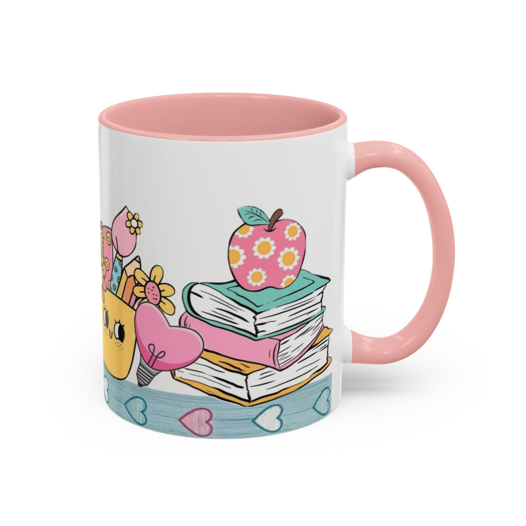 Cute Teacher Desk Accent Coffee Mug — Kawaii School Supplies Design