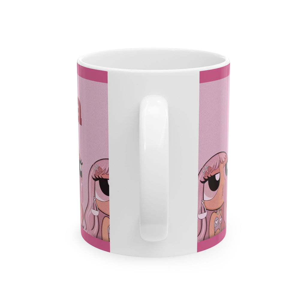 Pink Bubblegum Doll Mug | Ceramic Coffee Cup