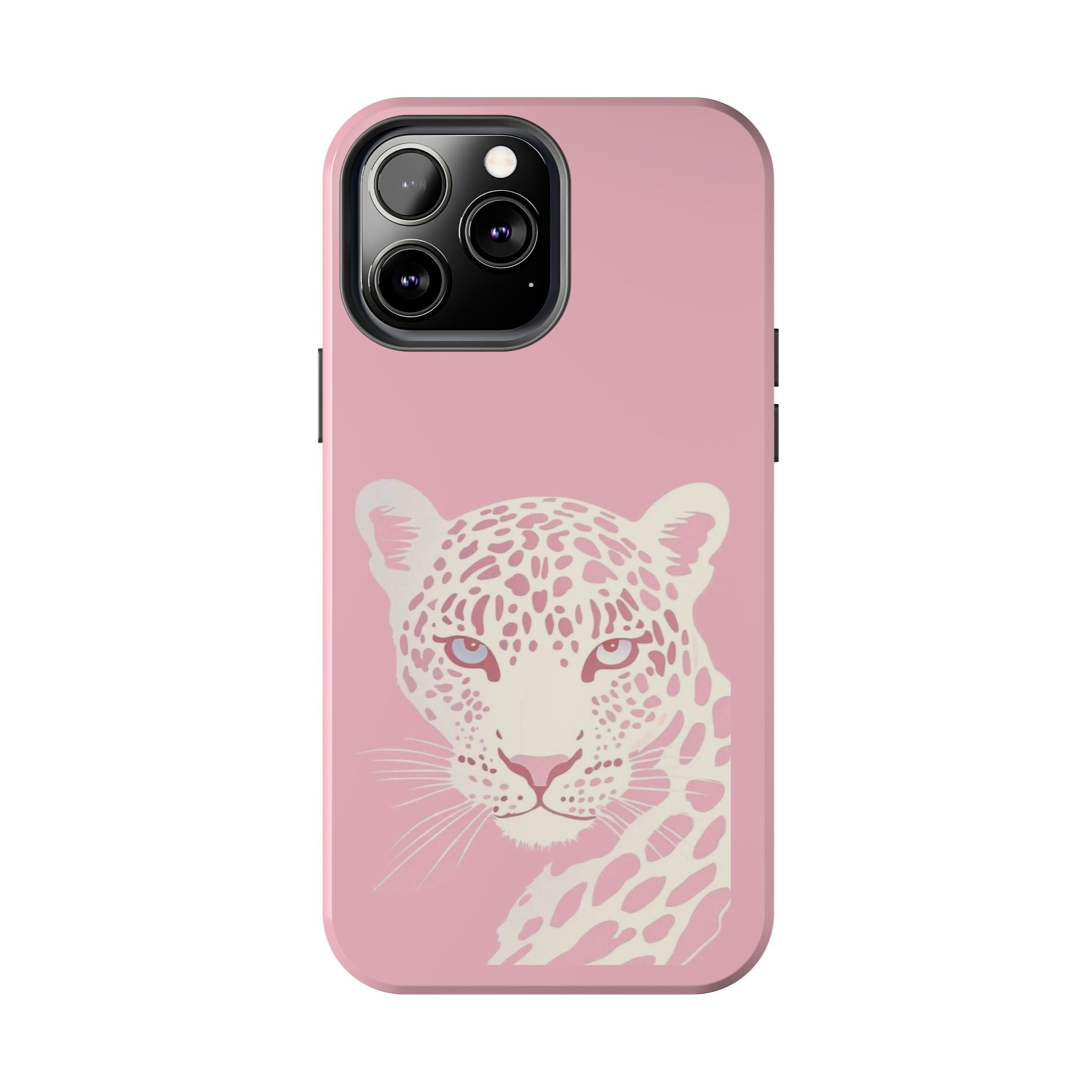 Tough Phone Case — Pink Leopard Face Protective Phone Cover