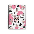 Cow Print Spiral Notebook — Cute Pink Cow Pattern Ruled Journal