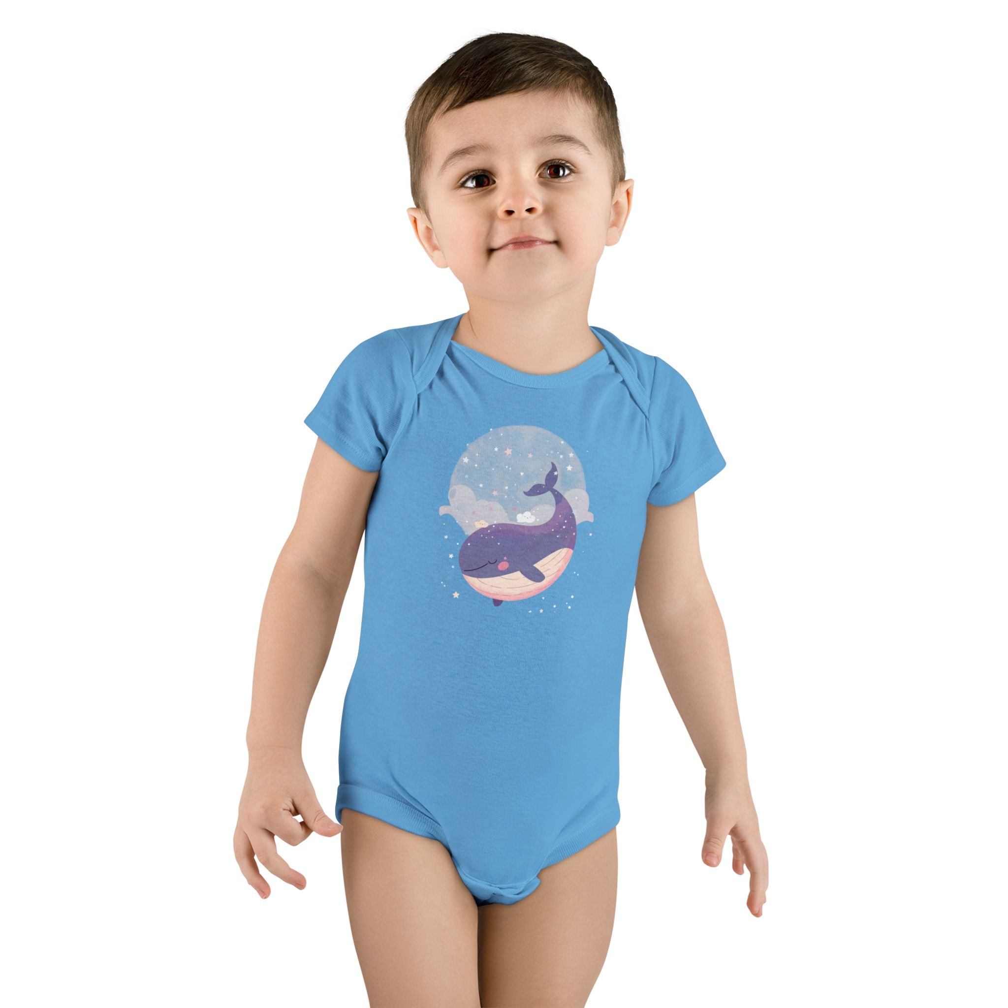 Whale Dream Baby Onesie — Pastel Night Sky Ocean Nursery Bodysuit
