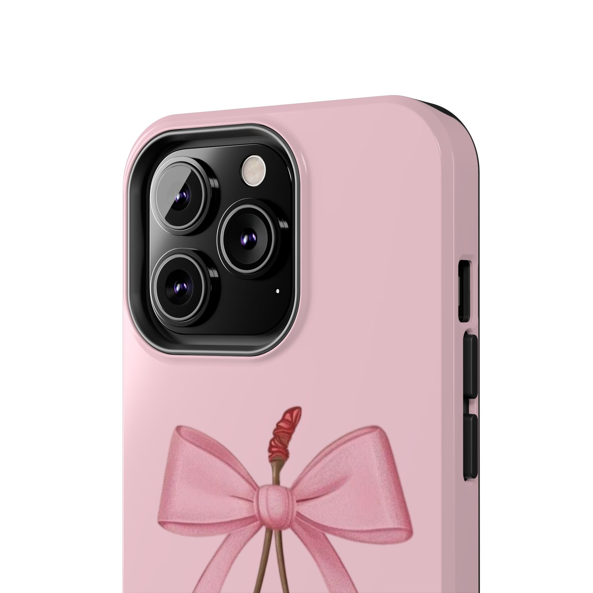 Pink Cherry Tough Phone Case — Cute Bow Cherry Protective Phone Cover