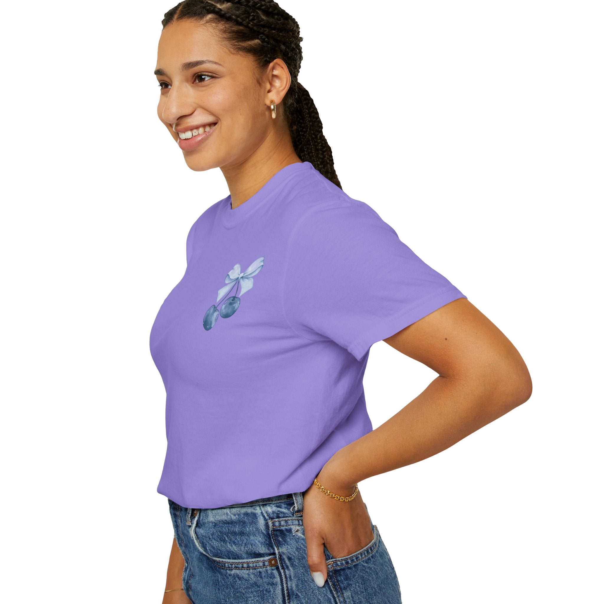 Blue Watercolor Cherries T-Shirt