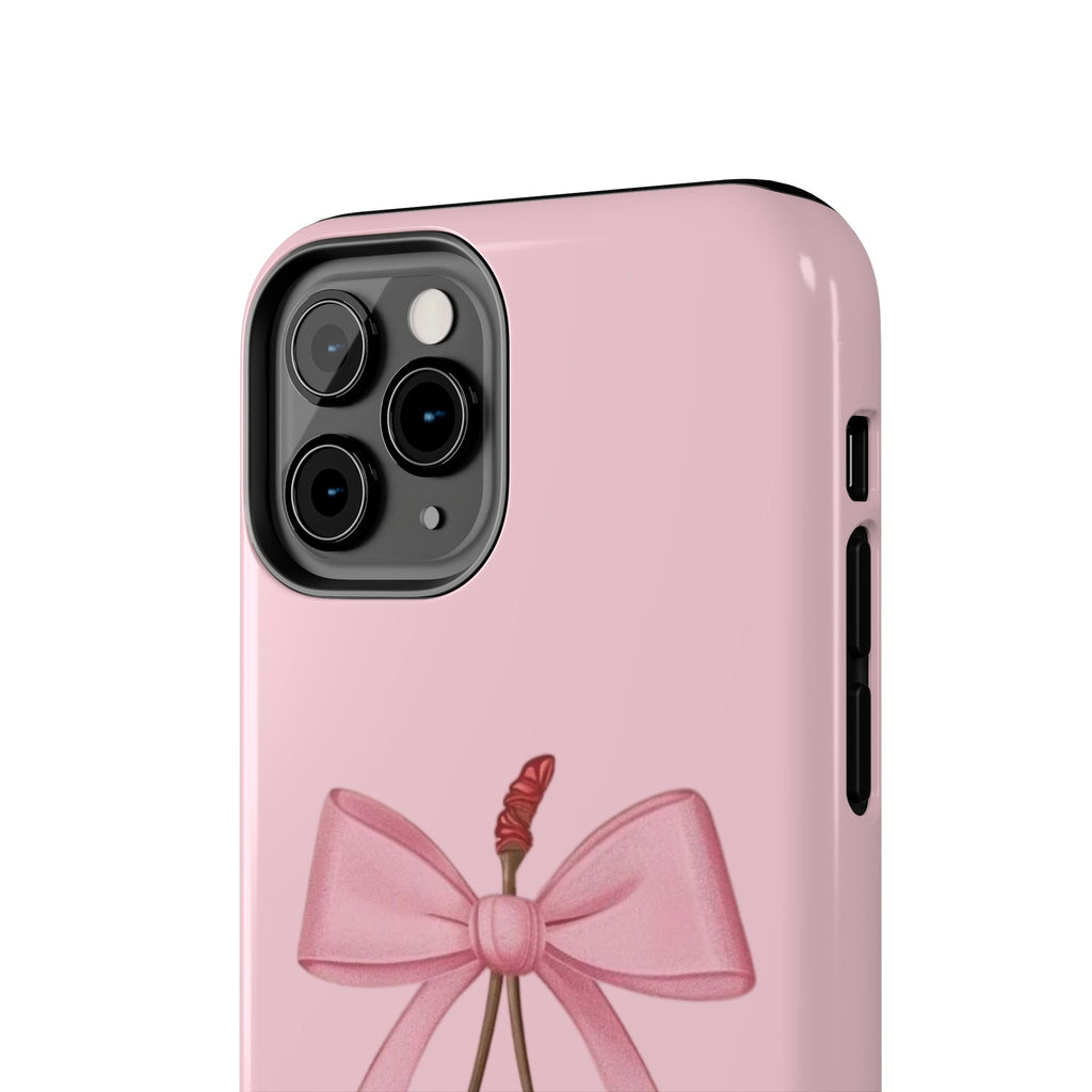 Pink Cherry Tough Phone Case — Cute Bow Cherry Protective Phone Cover