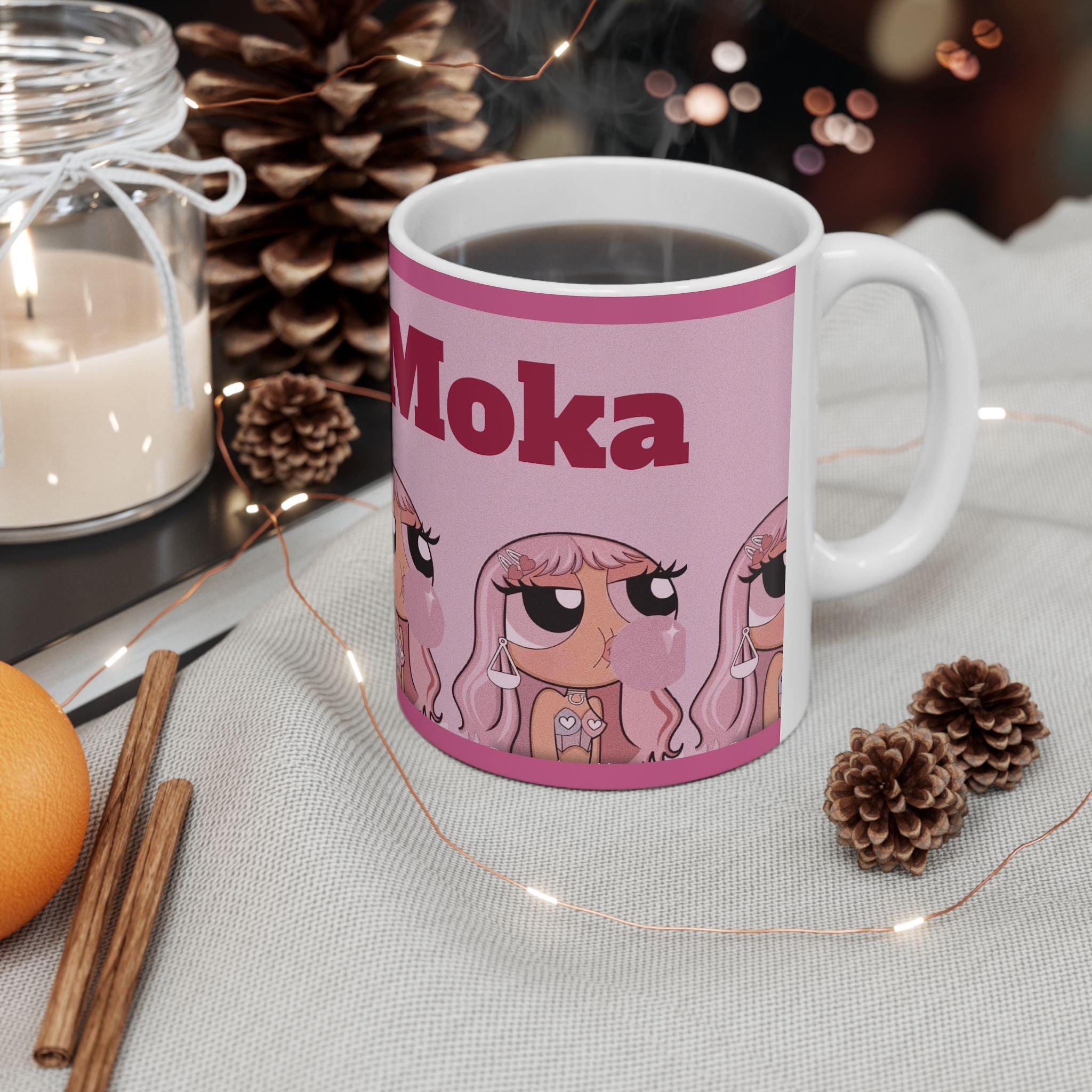 Pink Bubblegum Doll Mug | Ceramic Coffee Cup