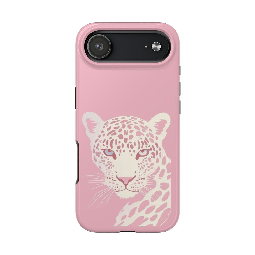 Tough Phone Case — Pink Leopard Face Protective Phone Cover