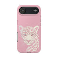 Tough Phone Case — Pink Leopard Face Protective Phone Cover