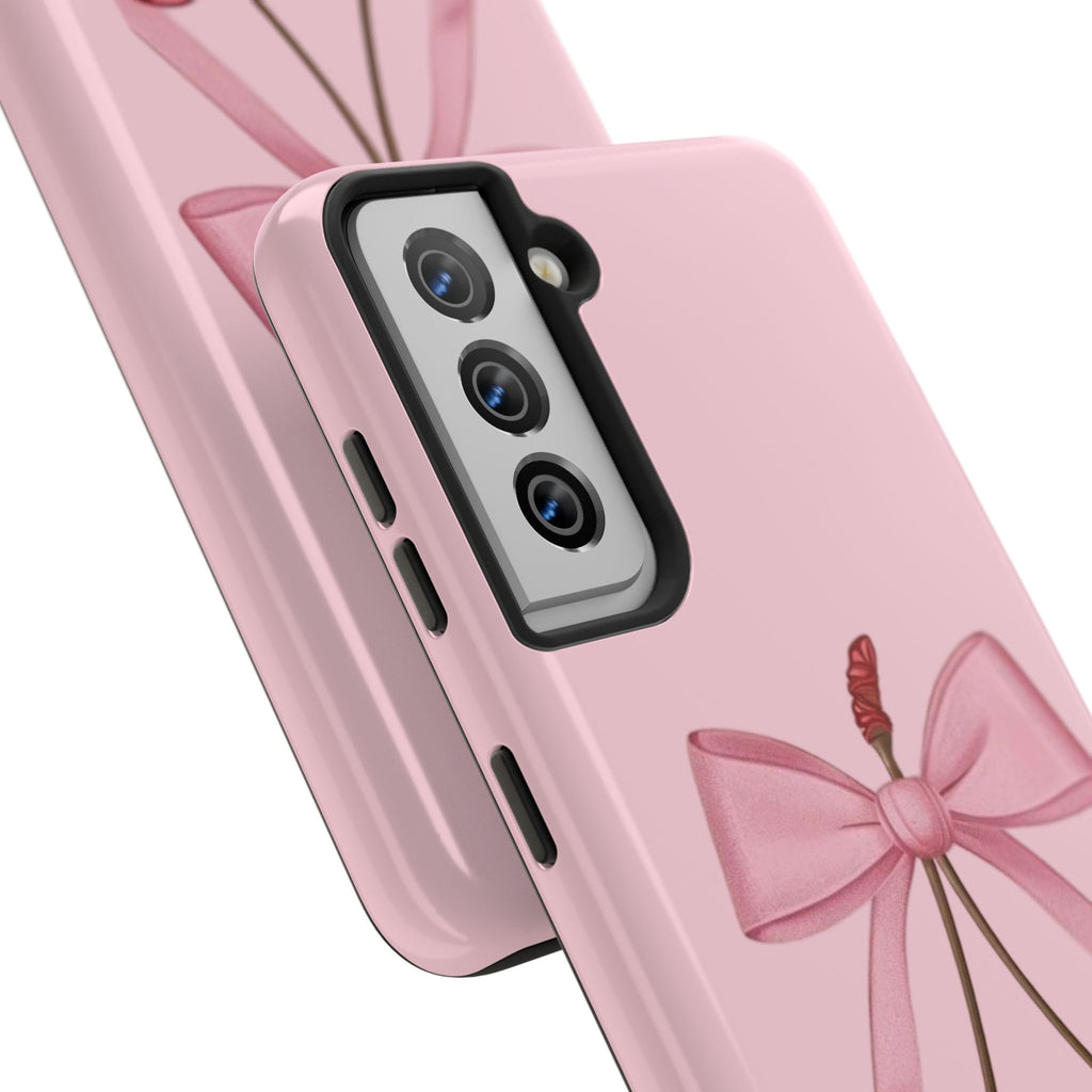 Pink Cherry Tough Phone Case — Cute Bow Cherry Protective Phone Cover