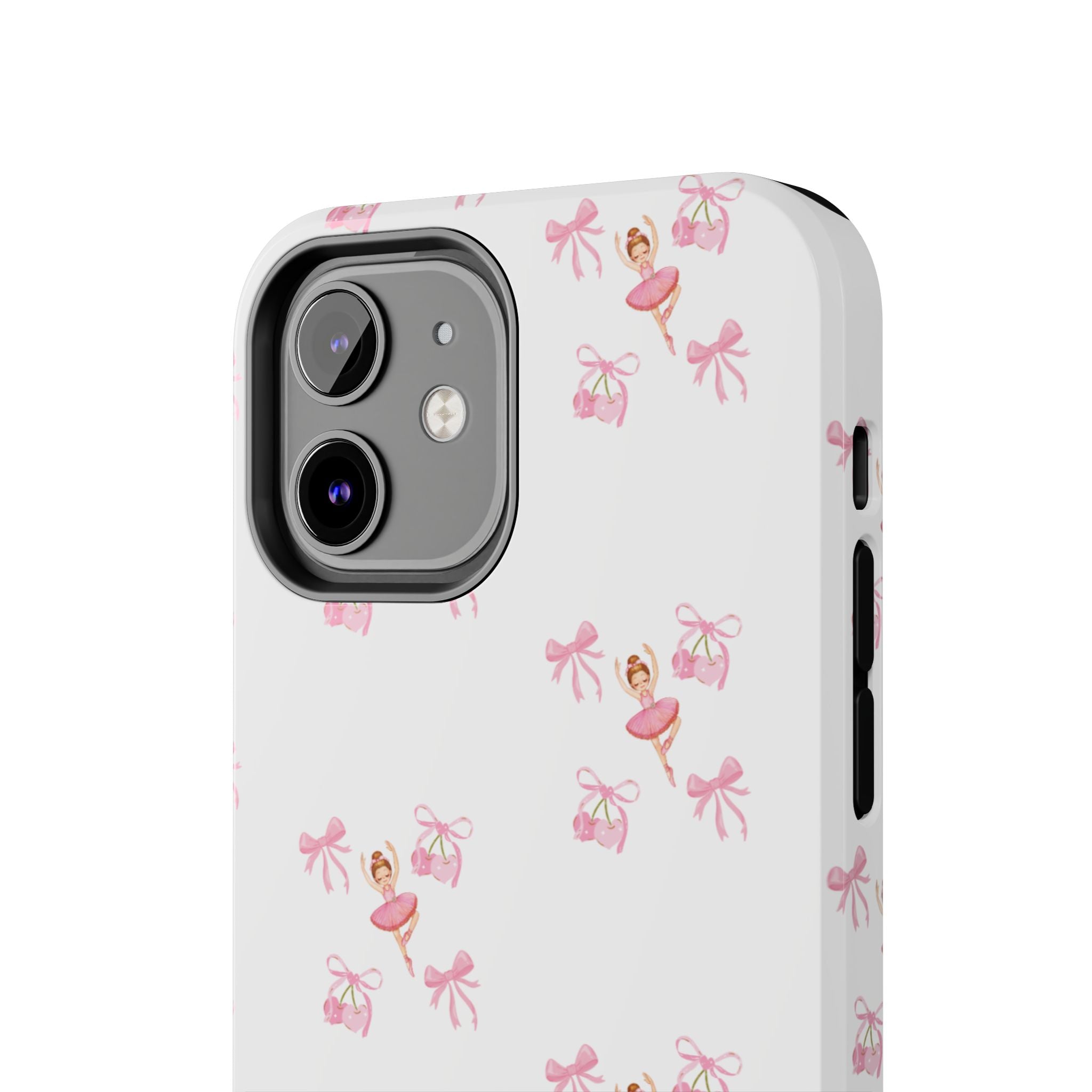 Pink Ballet Pattern Tough Phone Case — Cute Ballerina & Ribbon Design