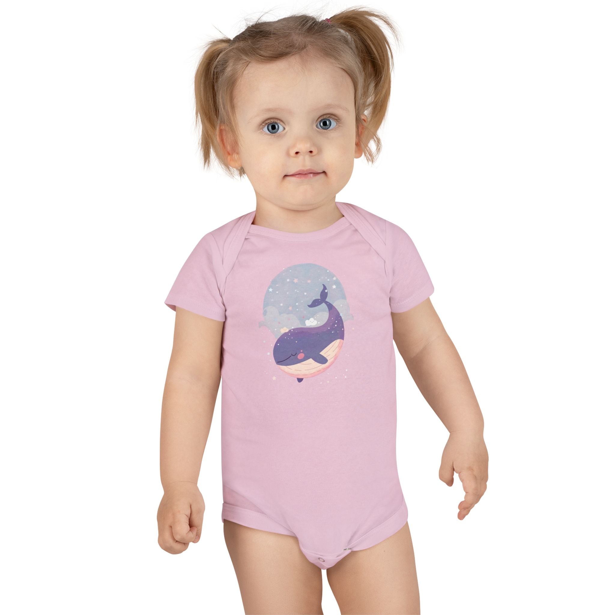 Whale Dream Baby Onesie — Pastel Night Sky Ocean Nursery Bodysuit