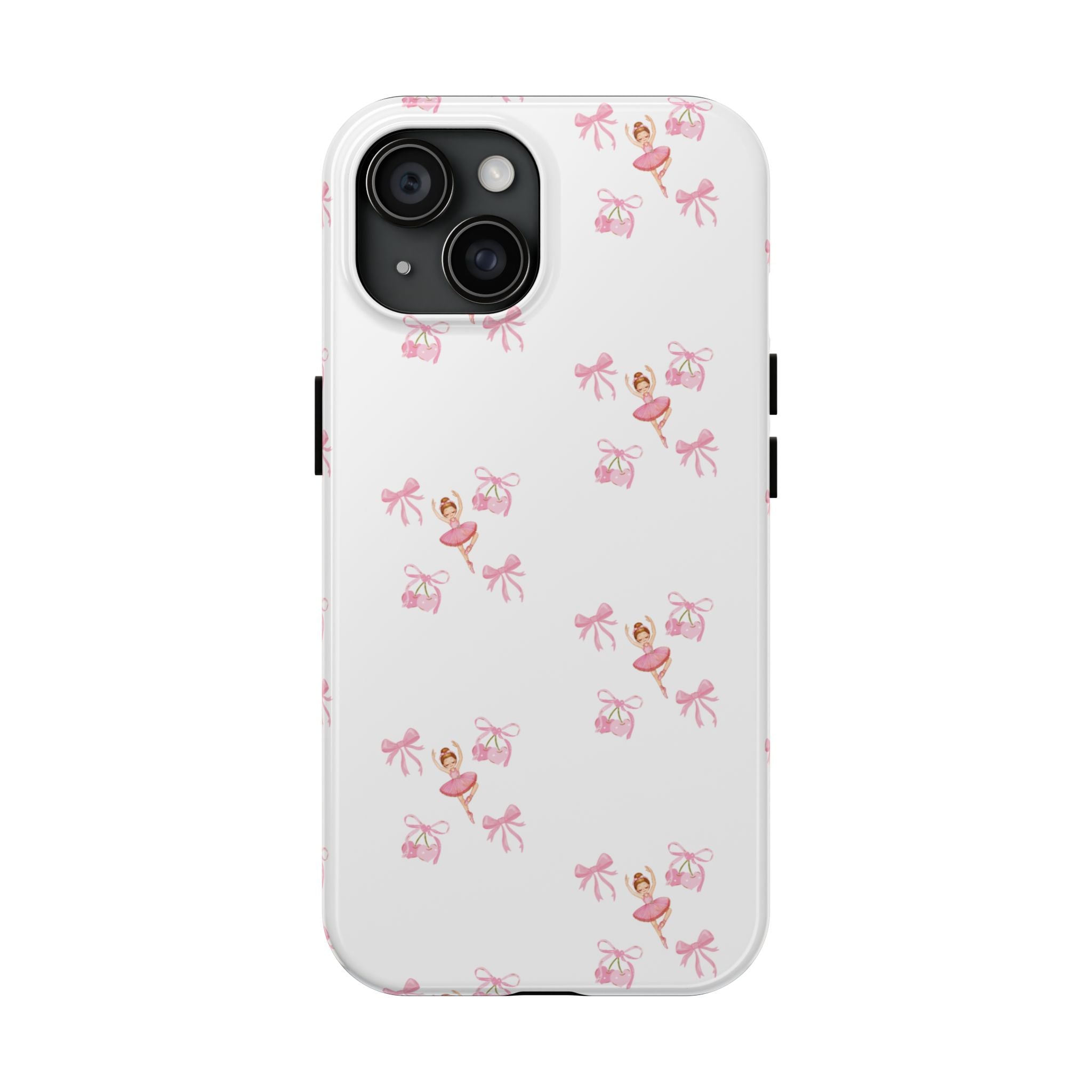 Pink Ballet Pattern Tough Phone Case — Cute Ballerina & Ribbon Design
