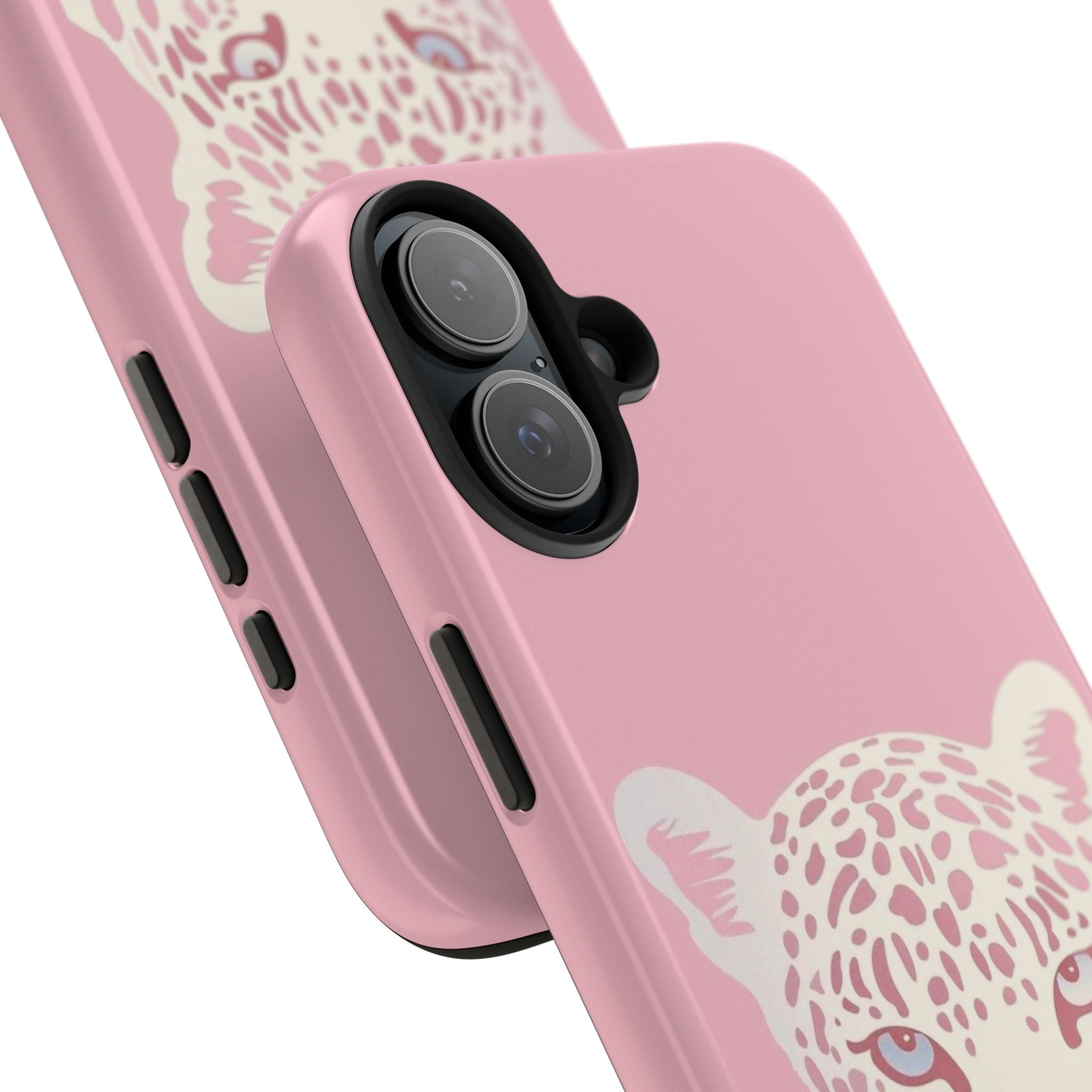 Tough Phone Case — Pink Leopard Face Protective Phone Cover