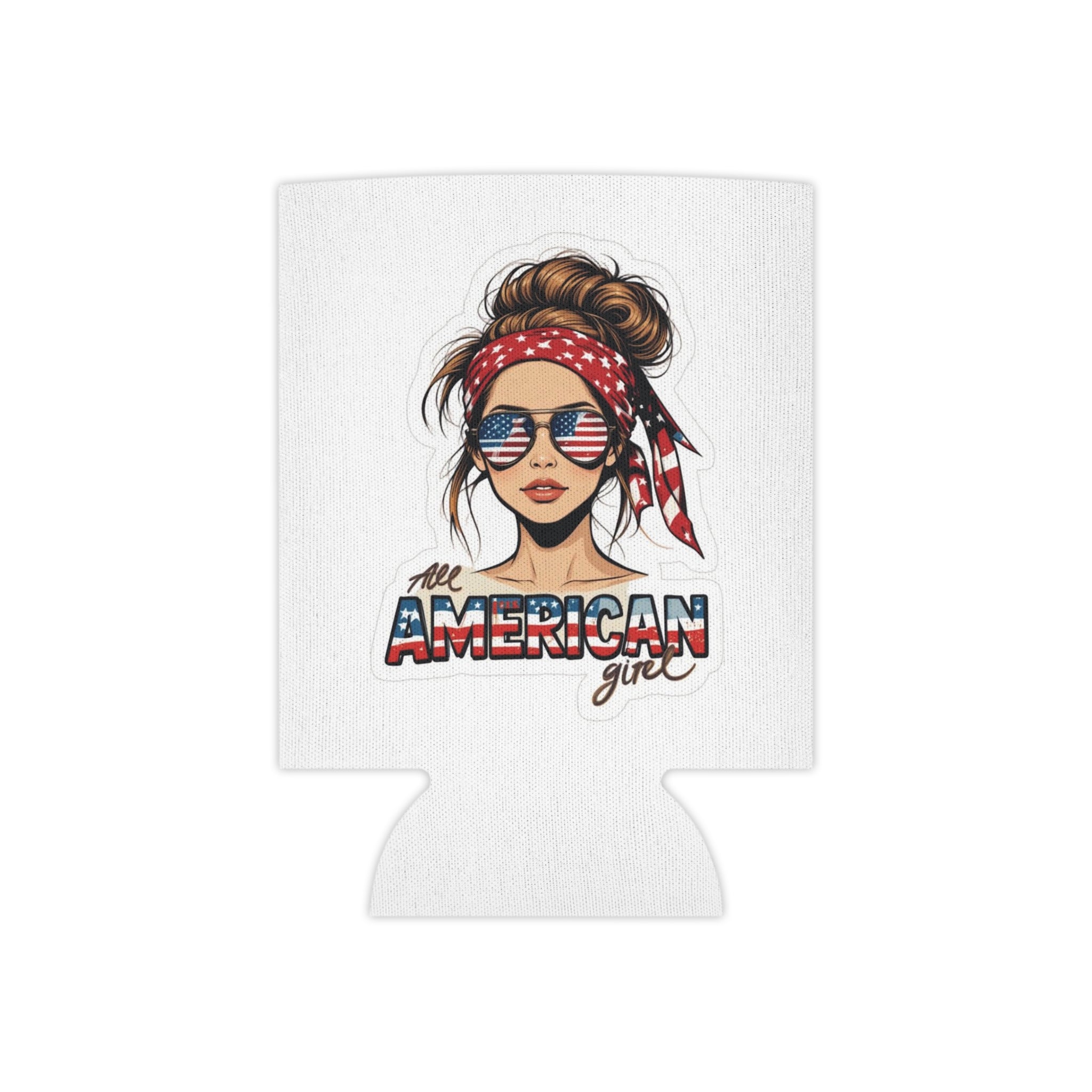 All American Girl Can Cooler | USA Fireworks Slim Koozie