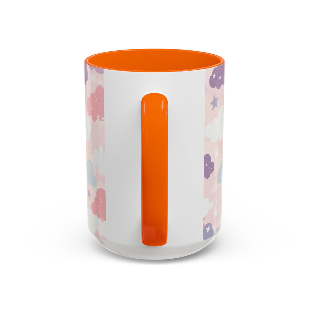 Pastel Cloud Pattern Coffee Mug | Cute Stars and Clouds Design