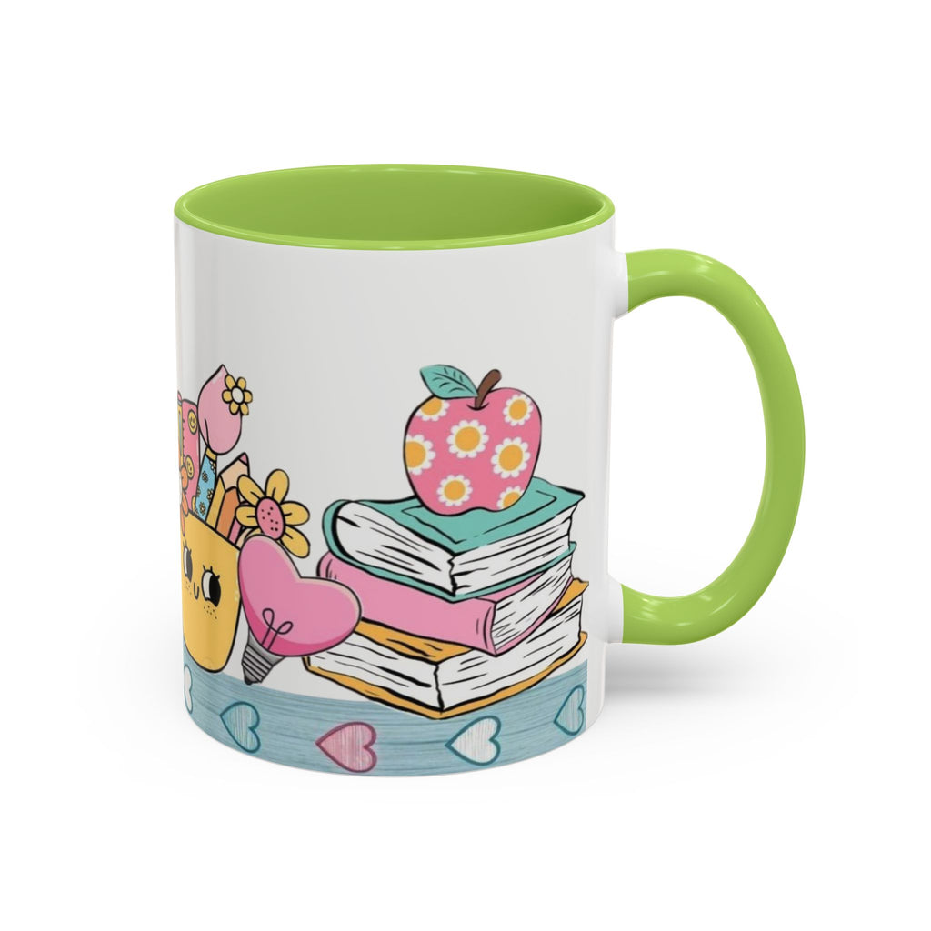 Cute Teacher Desk Accent Coffee Mug — Kawaii School Supplies Design