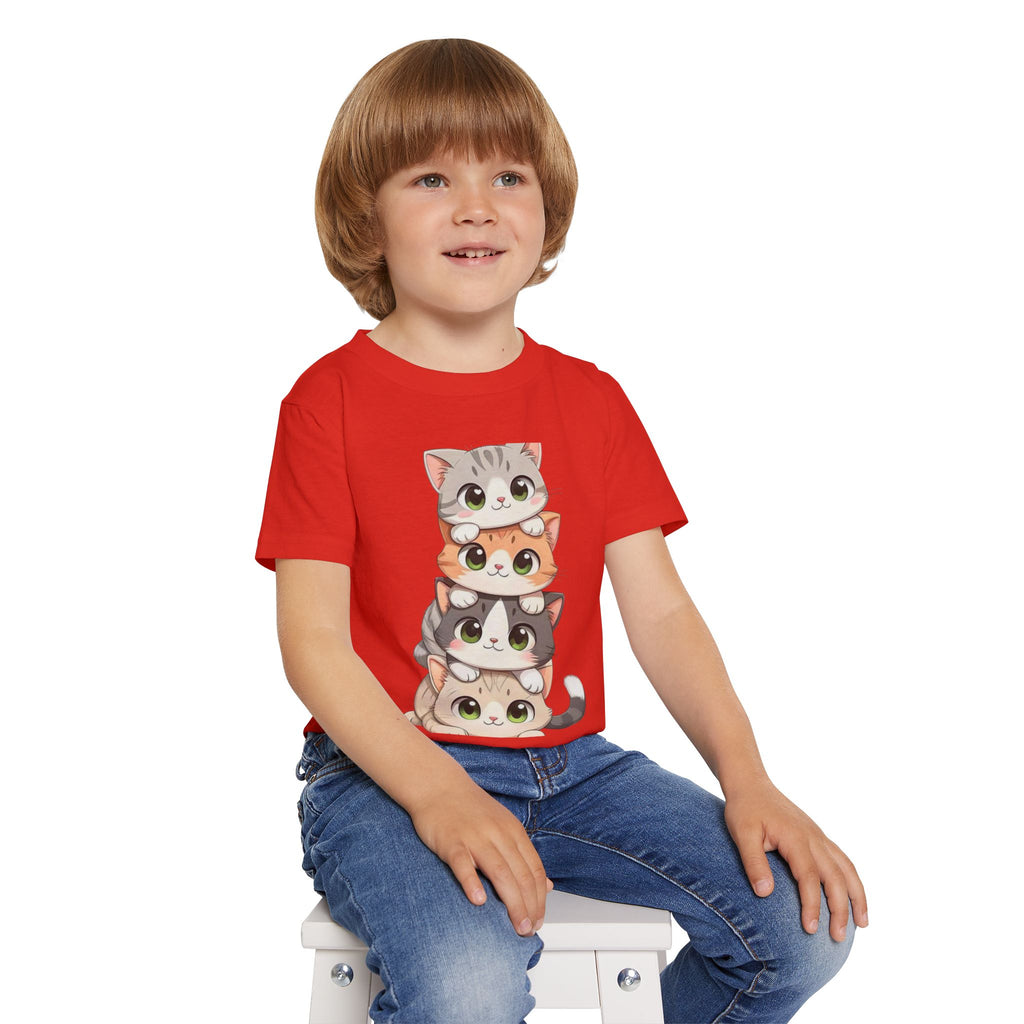 Stacked Cute Kittens Toddler T-shirt | Playful Cat Stack