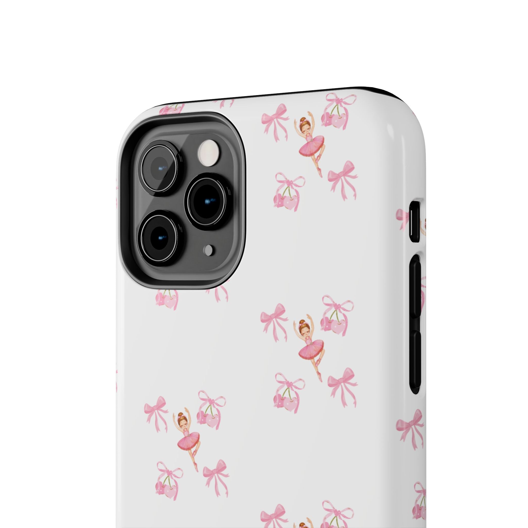 Pink Ballet Pattern Tough Phone Case — Cute Ballerina & Ribbon Design