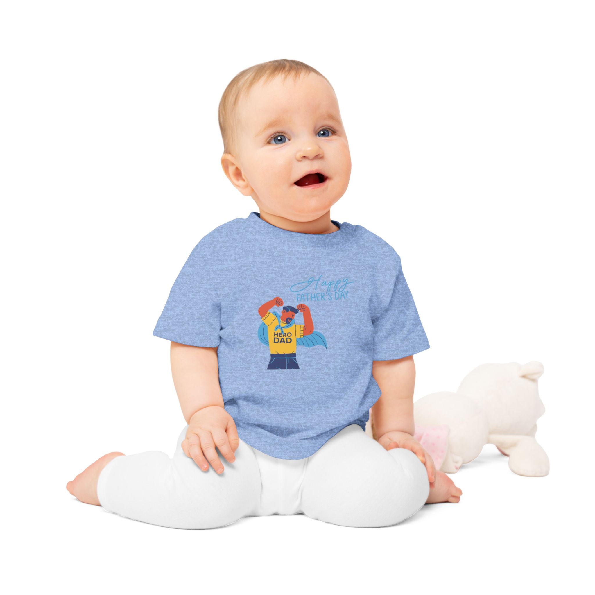 Happy Fathers Day Superhero Baby T Shirt