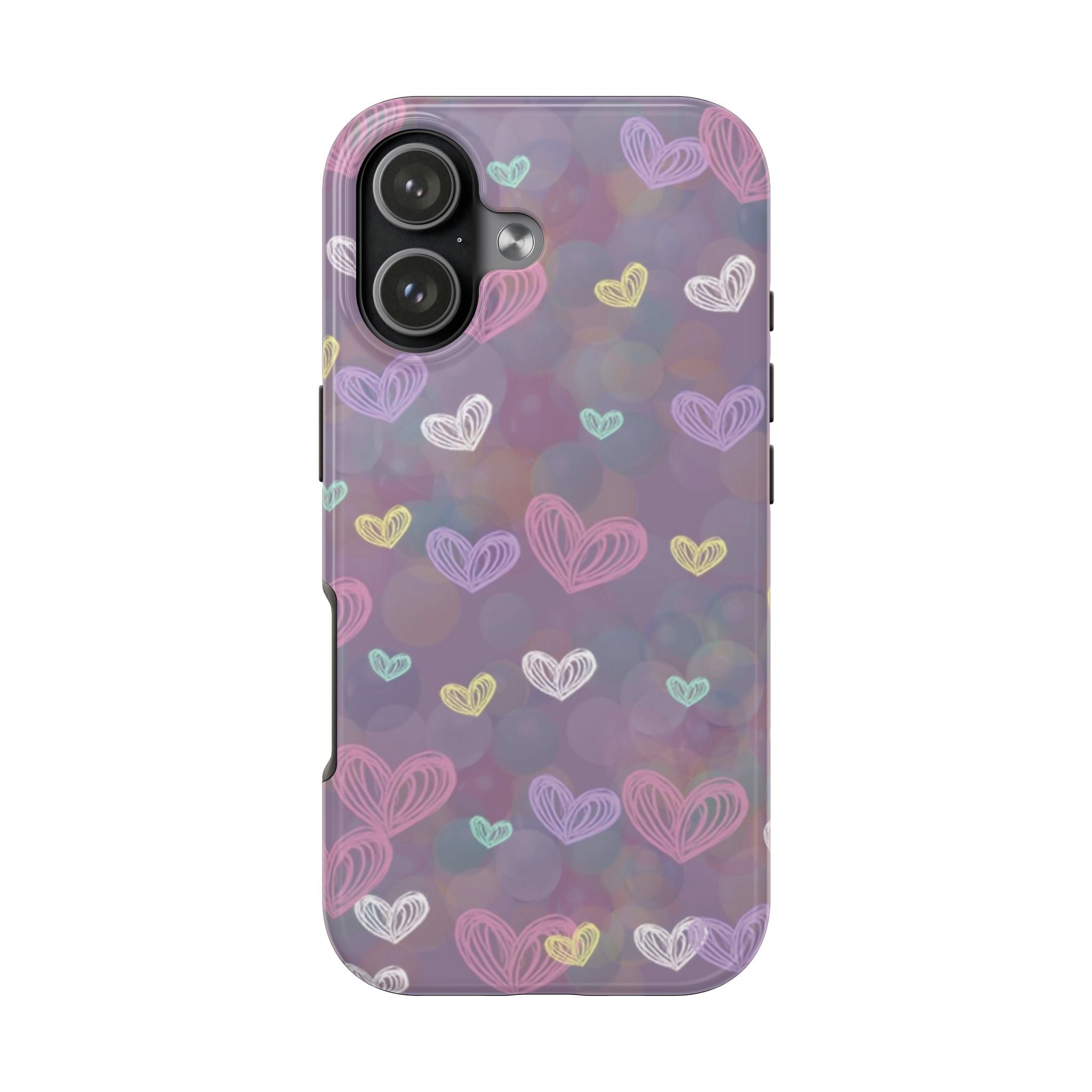 Tough Phone Case — Pastel Heart Pattern Protective Phone Cover
