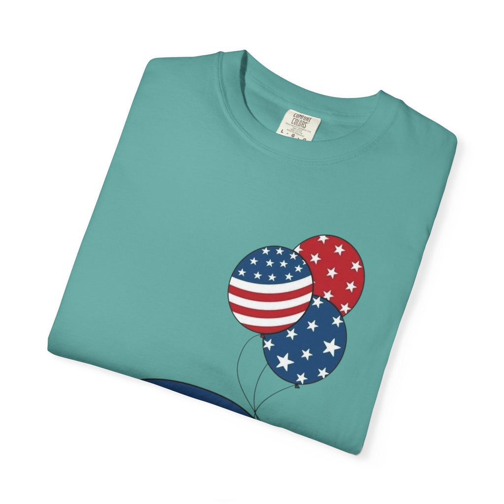 Patriotic Gnome with Balloons T-Shirt | Happy 4th of July USA Design