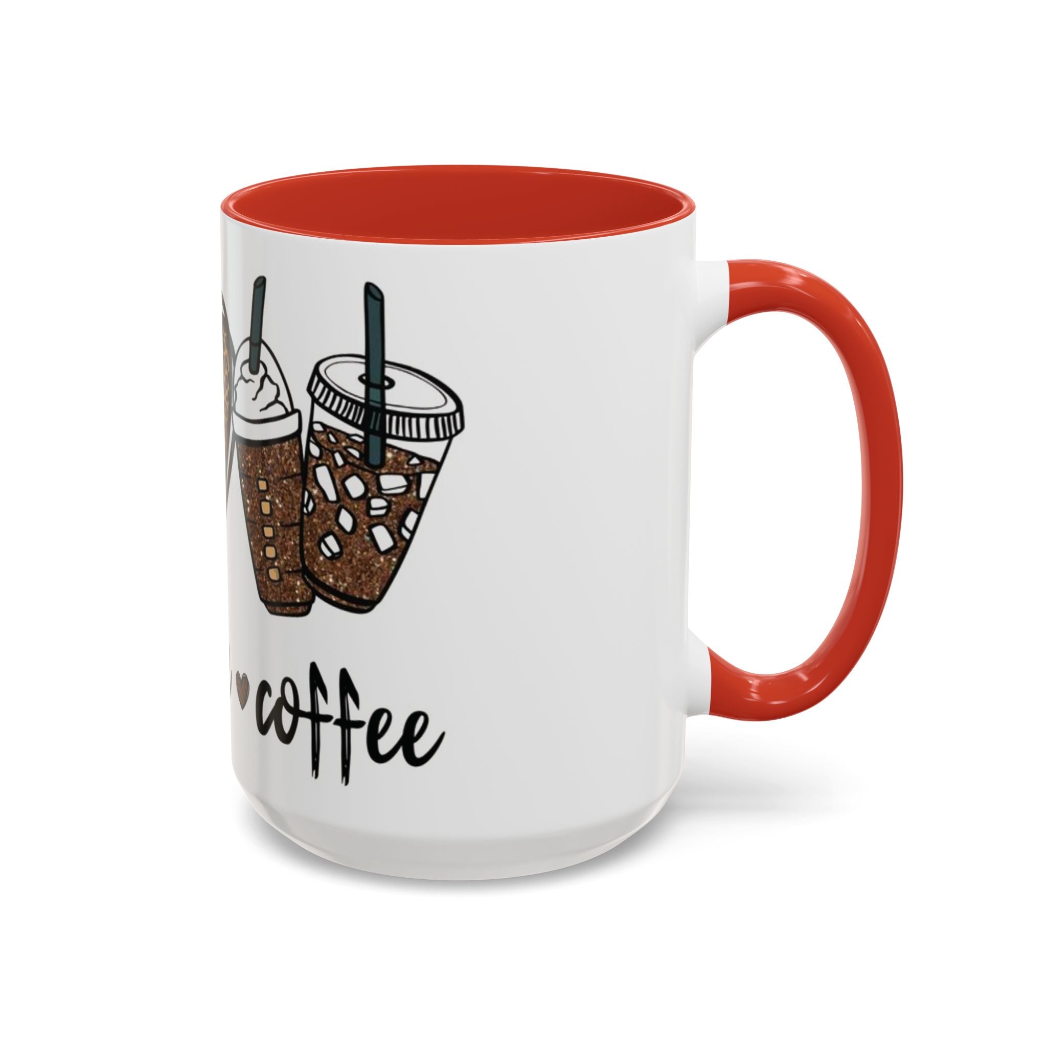 Coffee Love Accent Mug — Leopard Print Peace, Heart & Coffee Design (11/15oz)