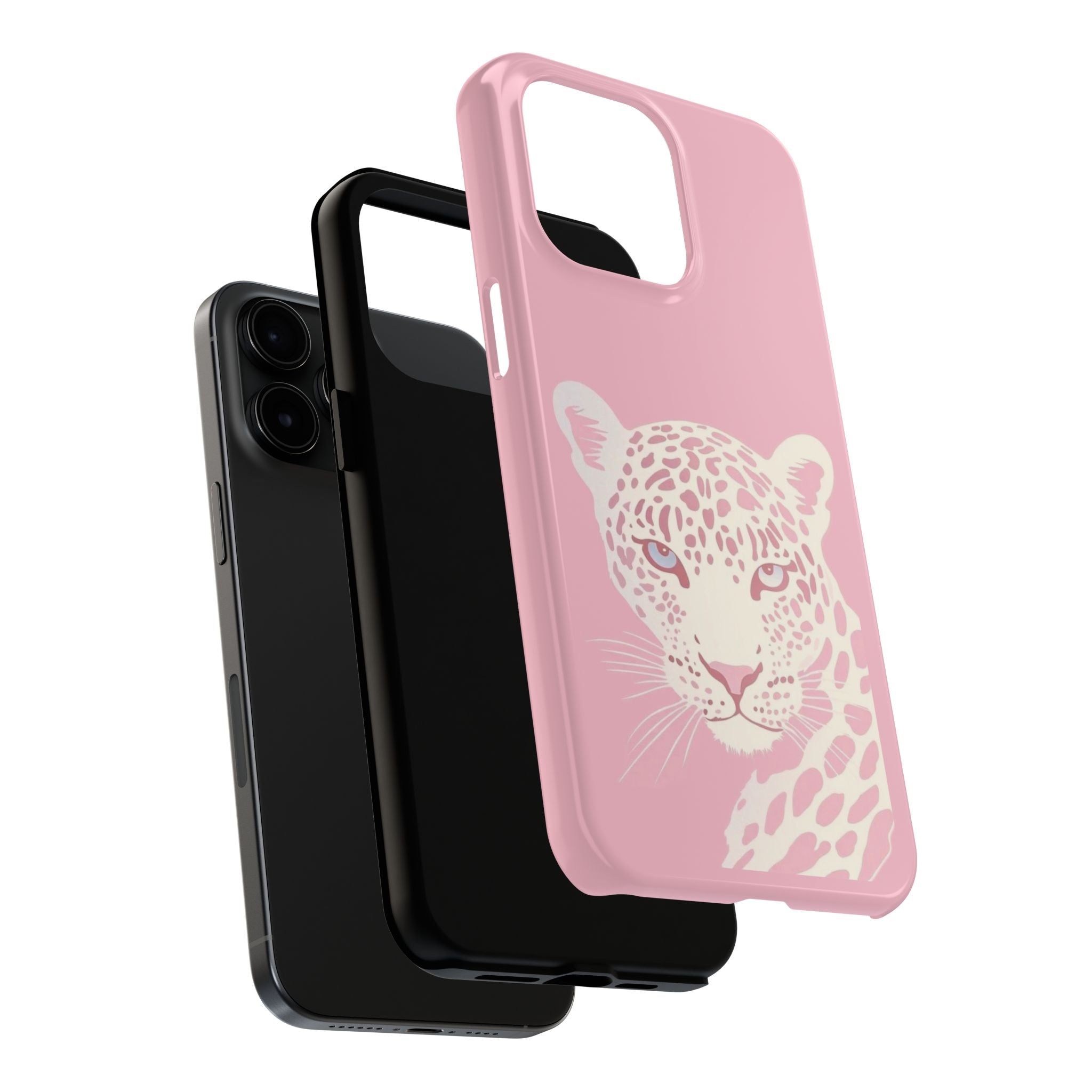 Tough Phone Case — Pink Leopard Face Protective Phone Cover