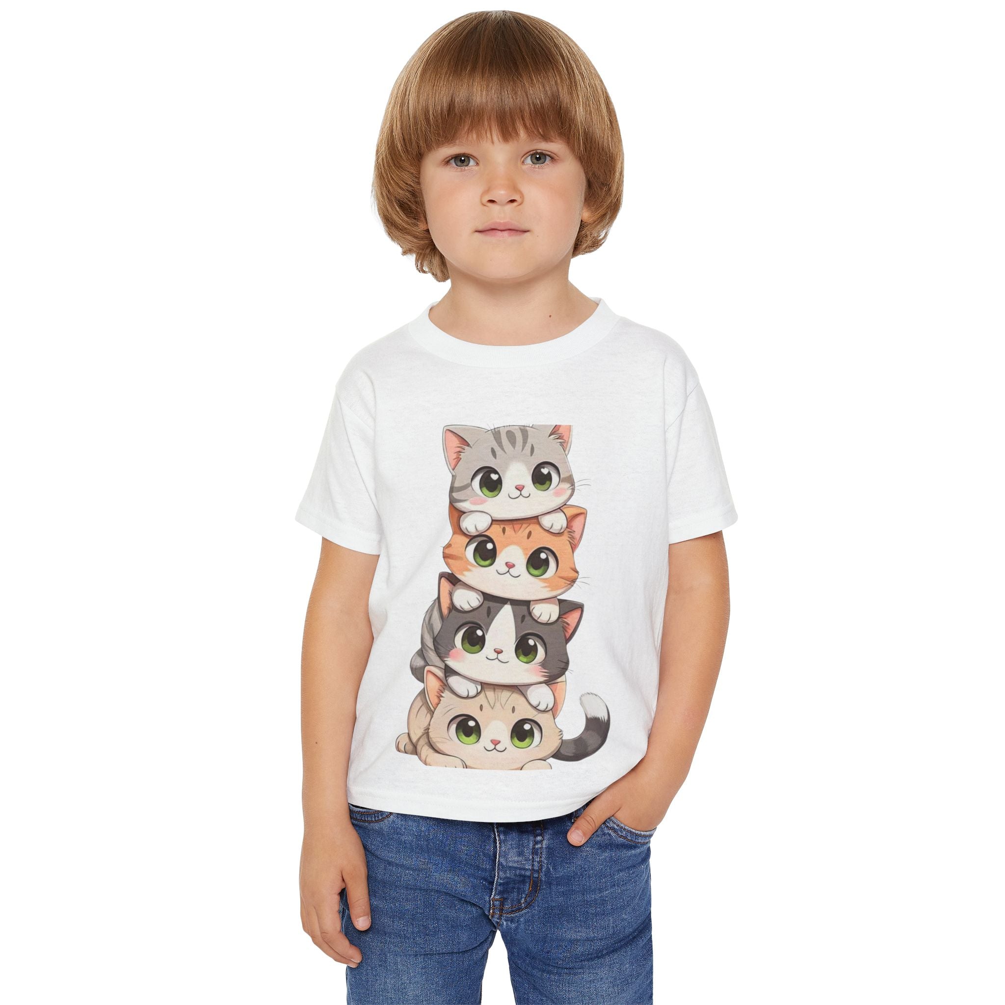 Stacked Cute Kittens Toddler T-shirt | Playful Cat Stack