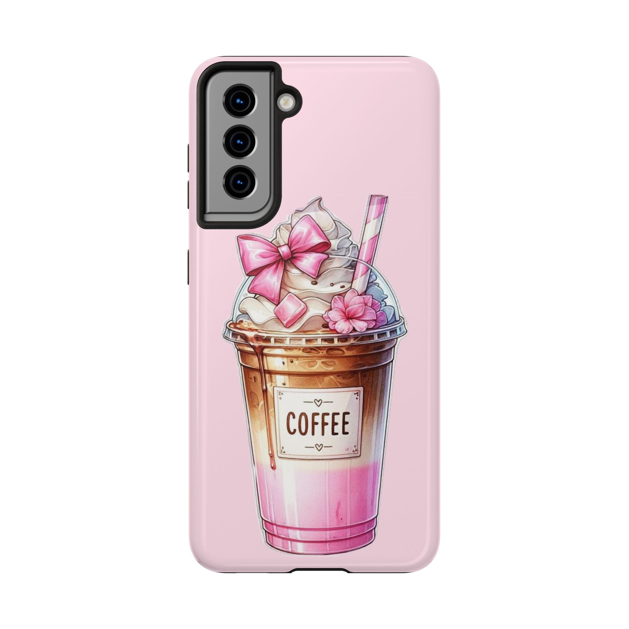 Cute Pink Coffee Phone Case — Kawaii Latte Tough Phone Case
