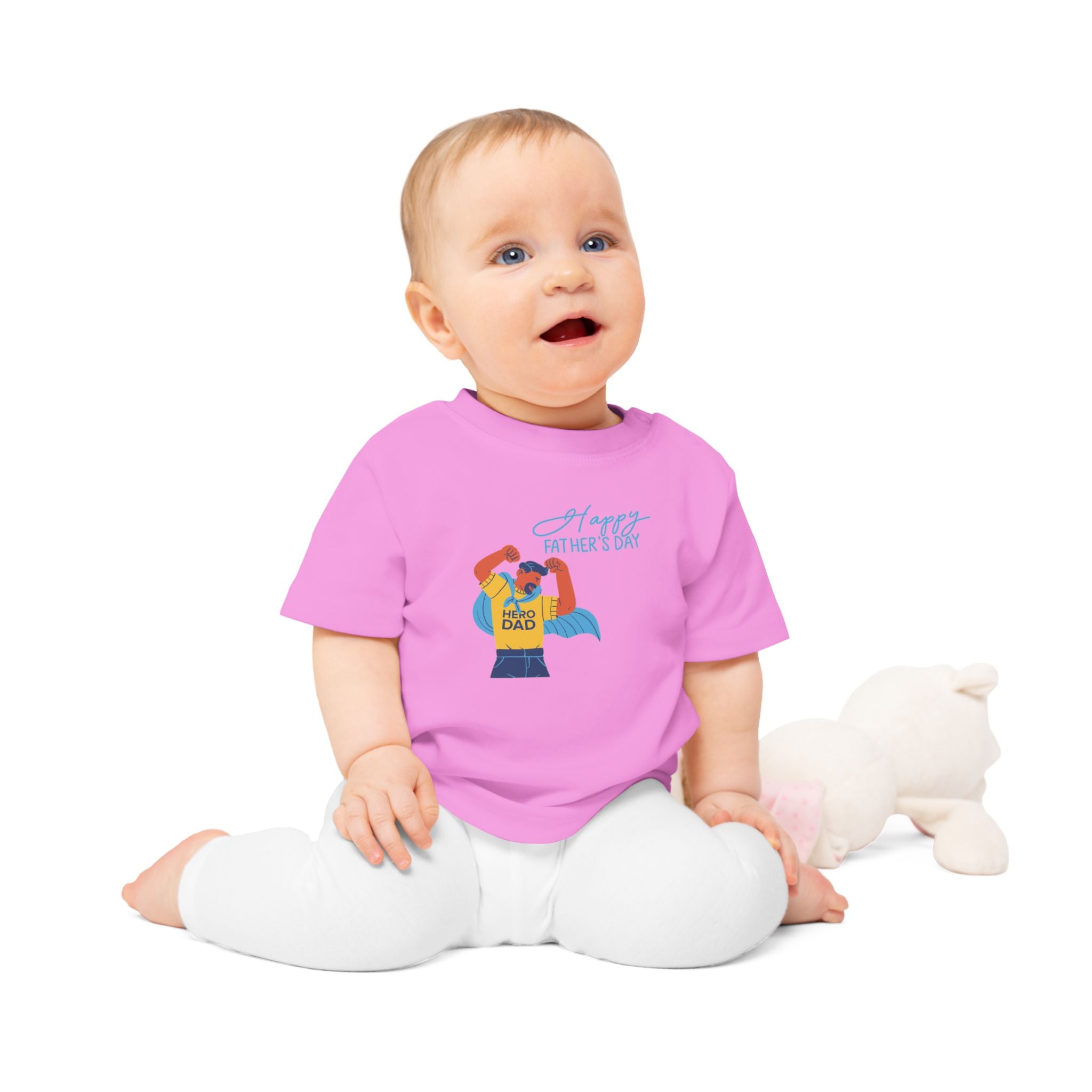 Happy Fathers Day Superhero Baby T Shirt