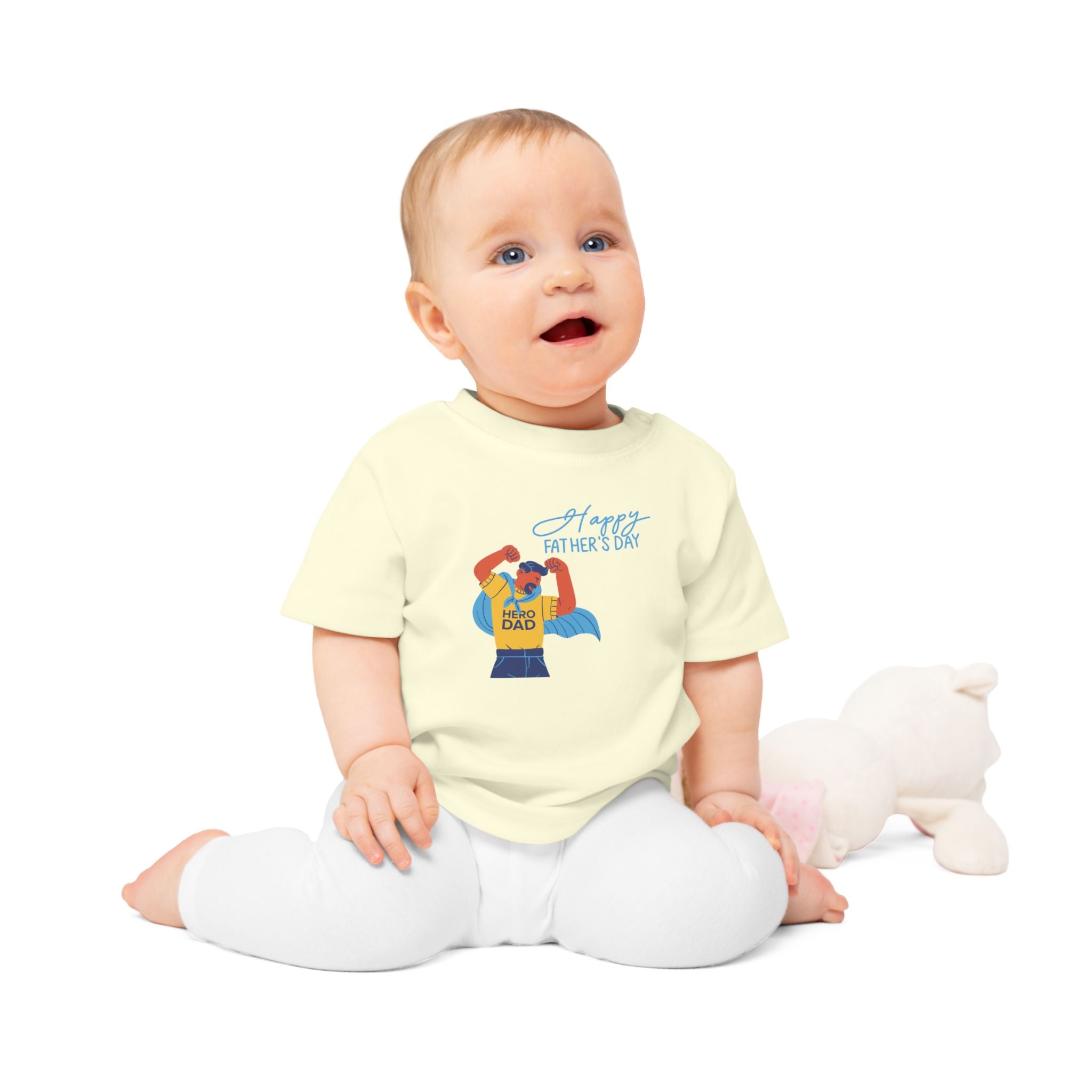 Happy Fathers Day Superhero Baby T Shirt