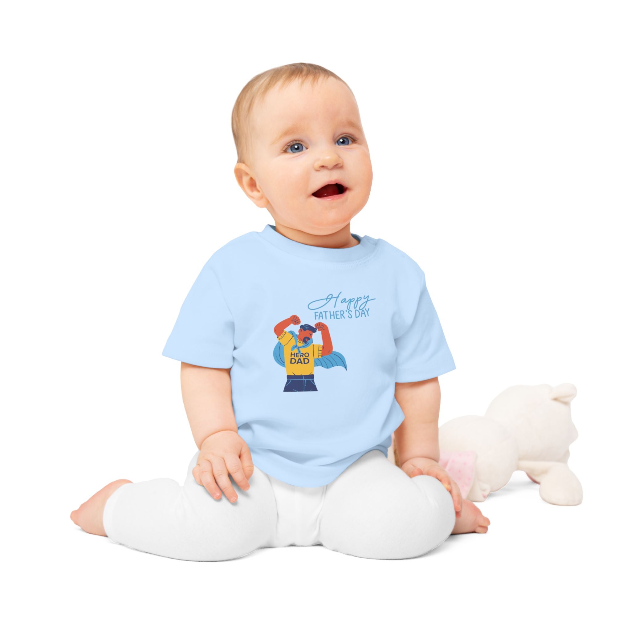 Happy Fathers Day Superhero Baby T Shirt