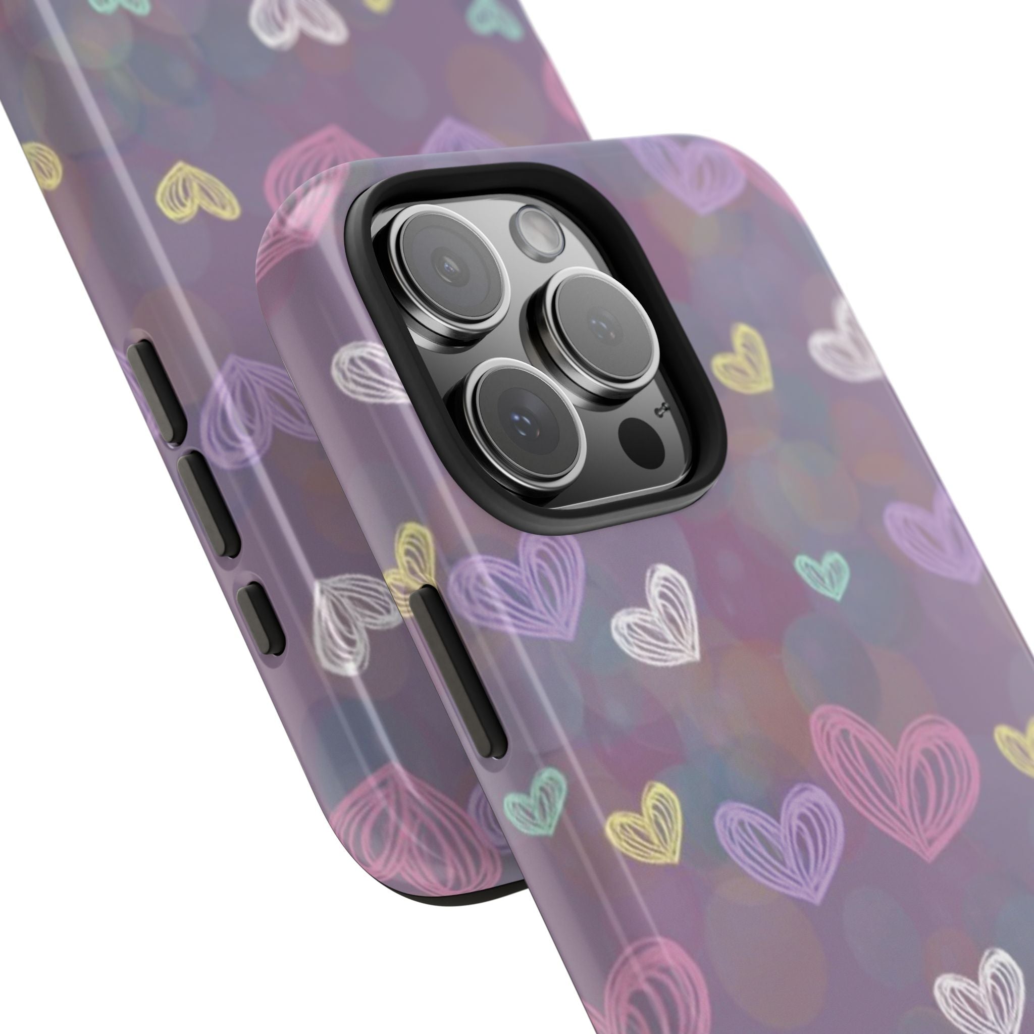 Tough Phone Case — Pastel Heart Pattern Protective Phone Cover