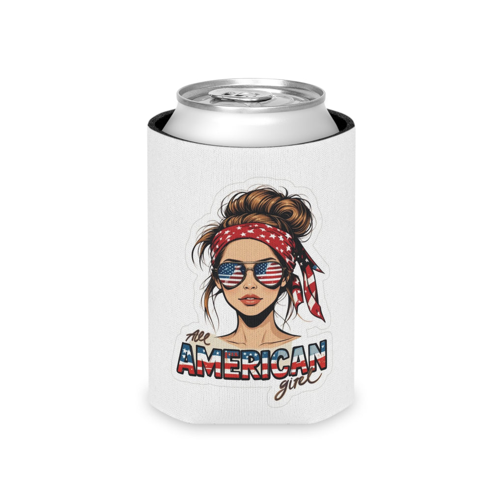All American Girl Can Cooler | USA Fireworks Slim Koozie