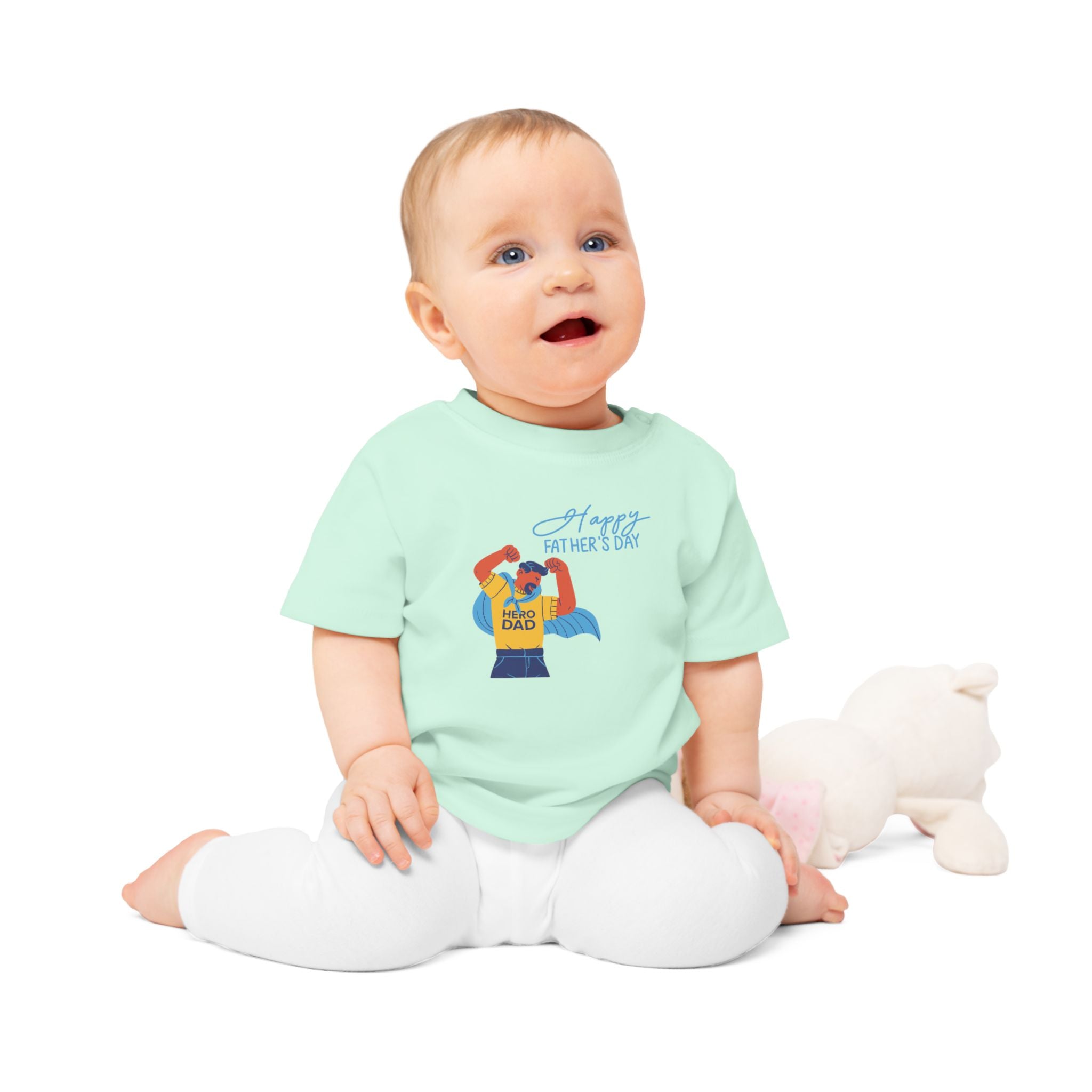 Happy Fathers Day Superhero Baby T Shirt