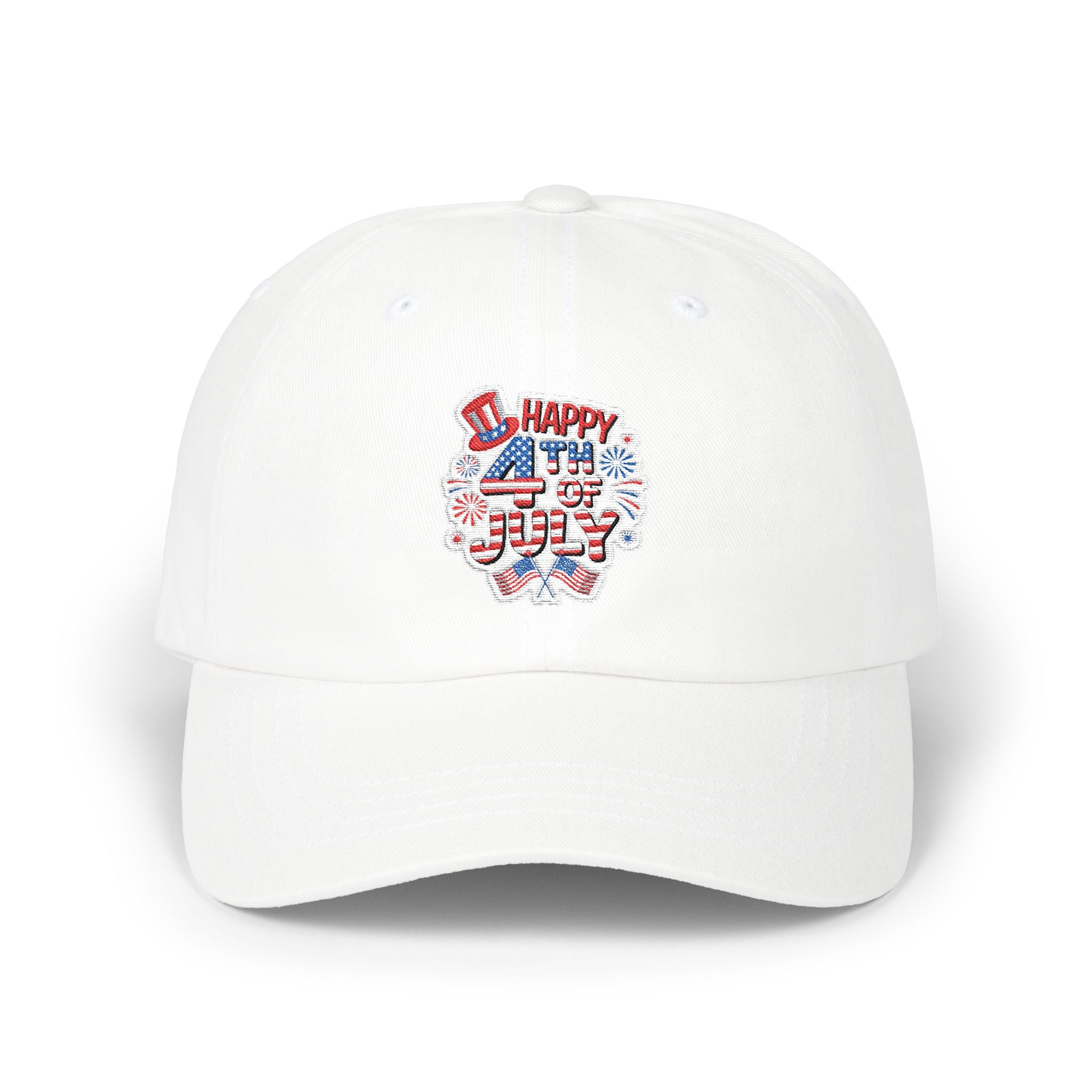 Patriotic 4th of July fireworks Dad Cap | American flag baseball hat